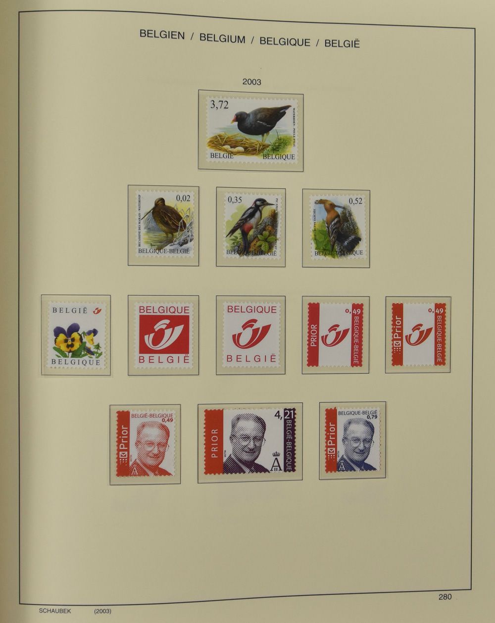 1849/2003 Verzameling + samenstelling in 4 Schaubek albums, waarbij reeksen o.a. jaren '50 **, SP, nominaal, restanten, zm/m/ntz