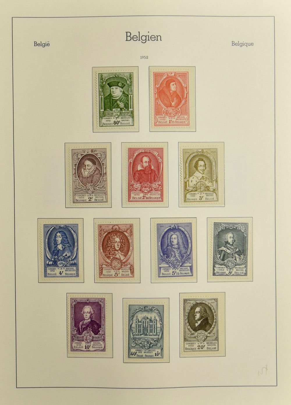 1944/1959 Verzameling in Leuchtturm album, waarbij reeksen jaren '50 *, SP gest., zm/m/ntz