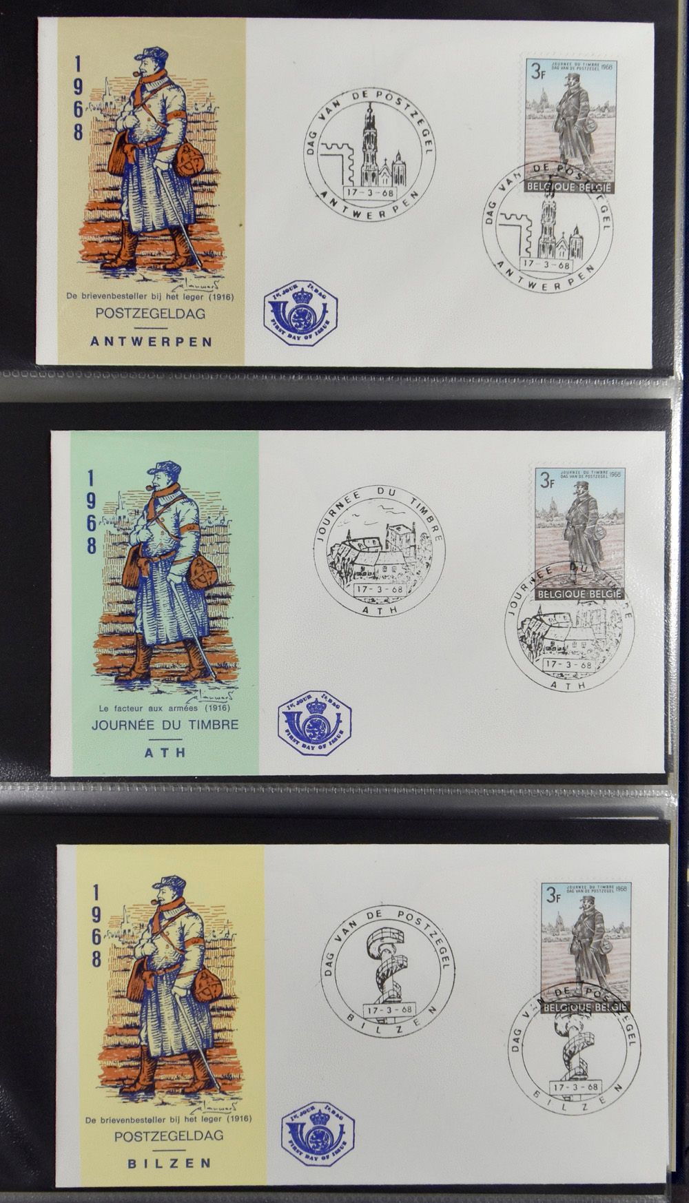 Samenstelling 180 FDC's in 3 Davo (1968/80) albums, zm 