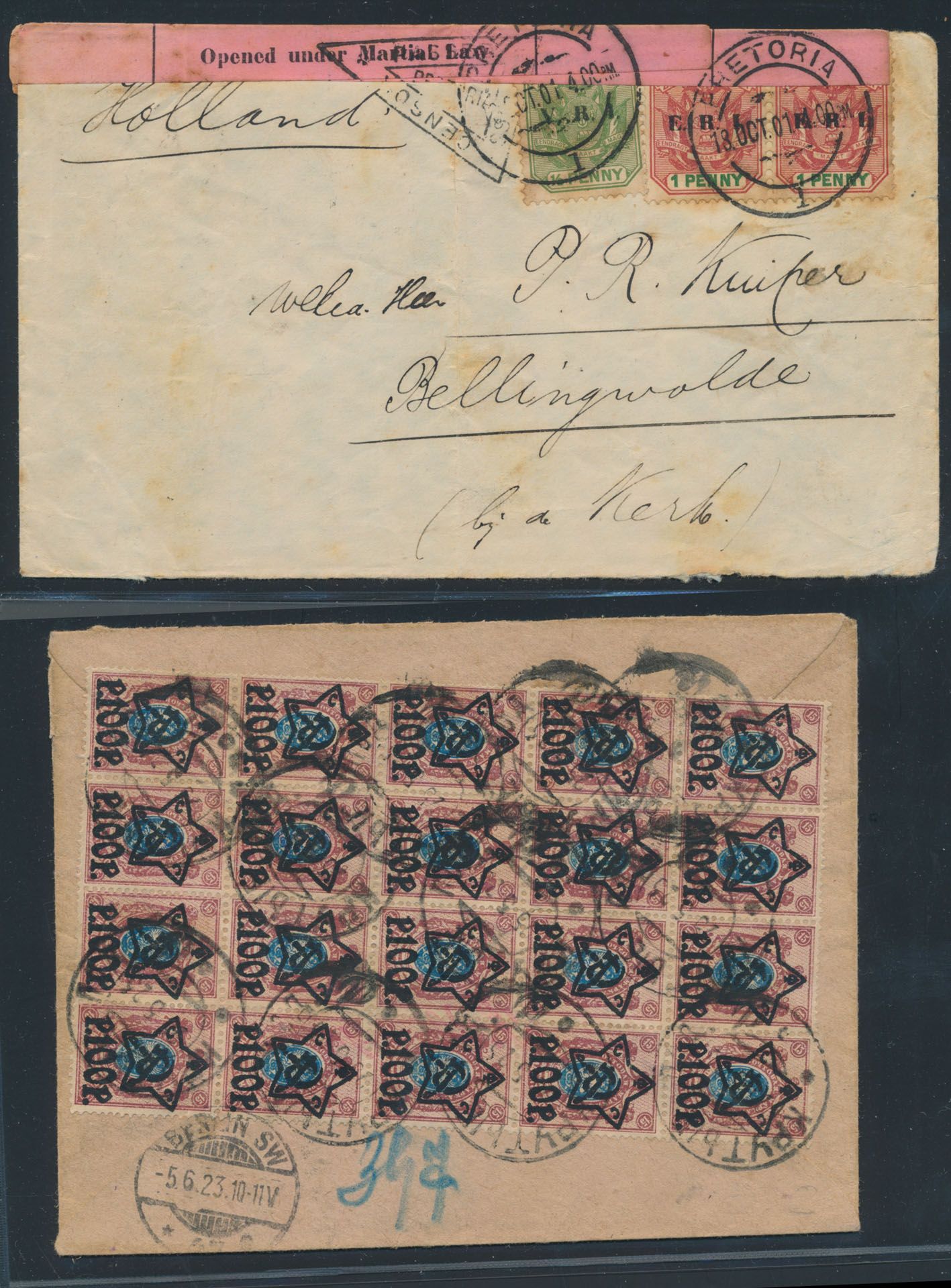 Various countries nice accumulation (17 items), including USA with strafport, Transvaal, Lebanon, Russia, Spain, England, vf/f/to be checked.