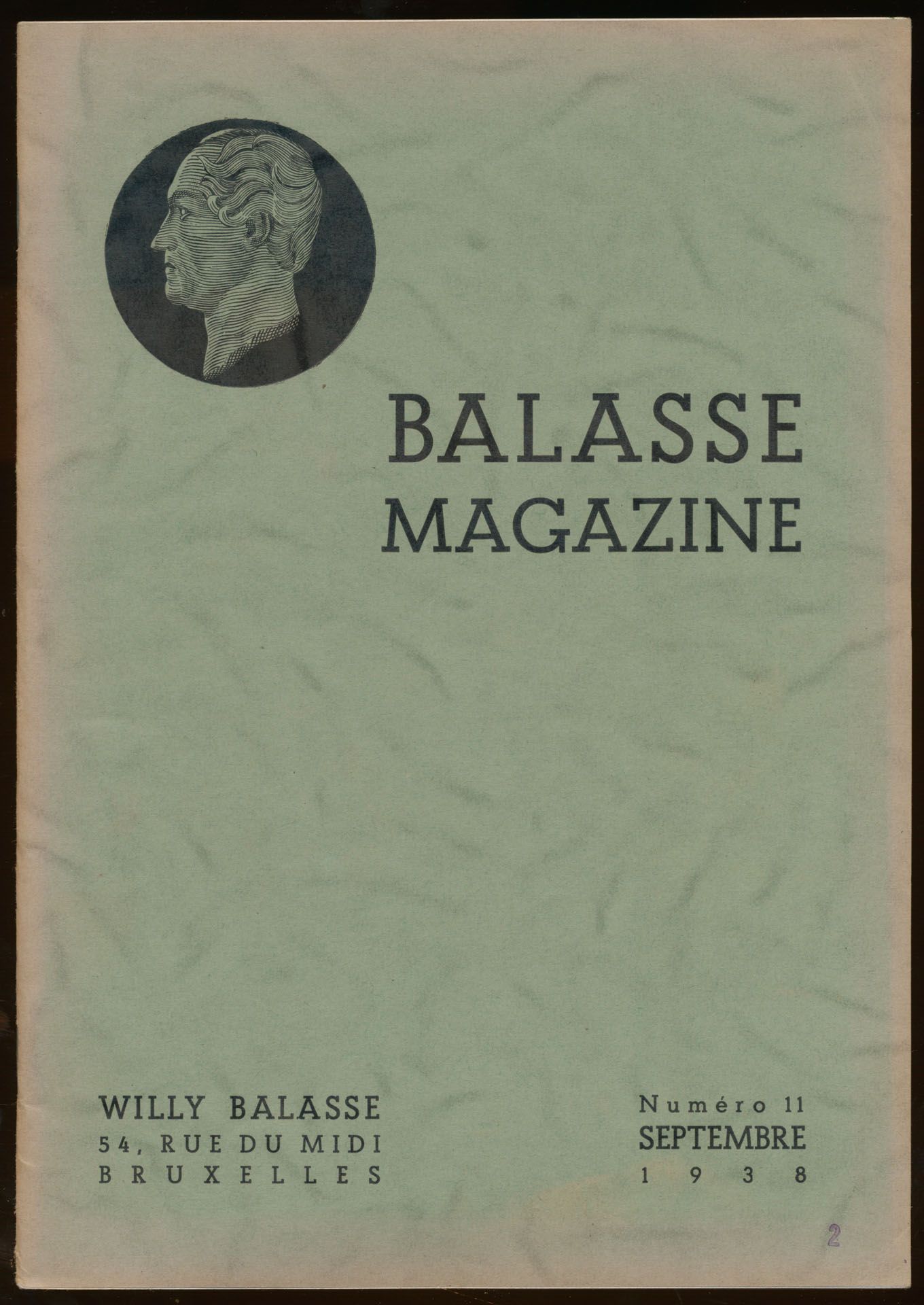 Balasse magazine, numéro 11, septembre 1938; Willy Balasse; gedrukt; geniet; Frans; 48 pag.; zachte kaft; in redelijke staat