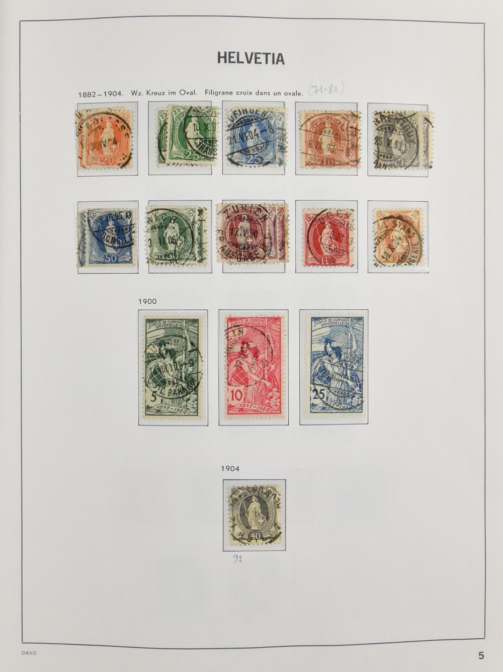 1854/1959 Vrij volledige verzameling in Davo album, inclusief PAX gest., zm/m/ntz