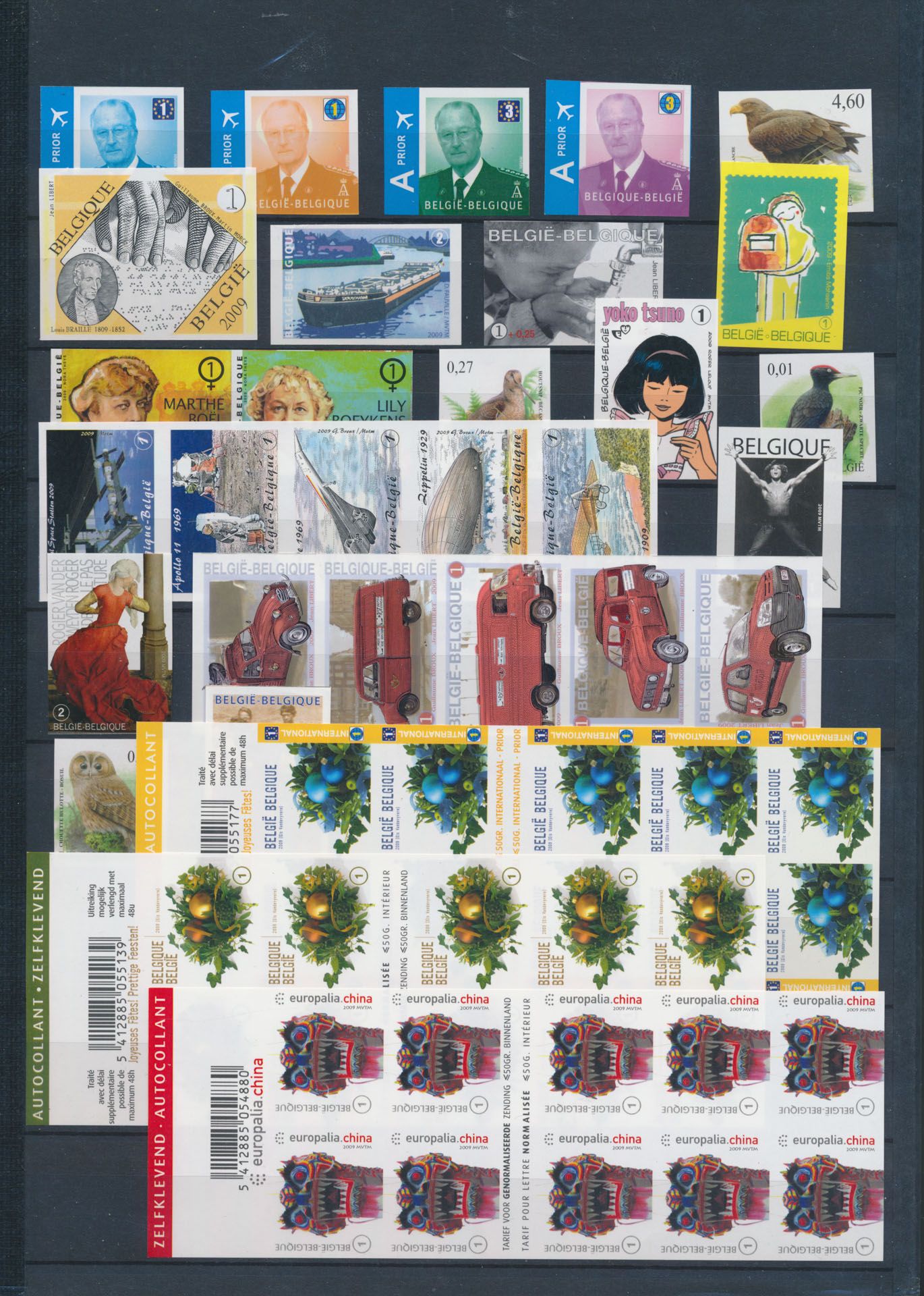 2009 (zonder B 101) met 12 blokken en 9 boekjes, zm (OBP €2.095)