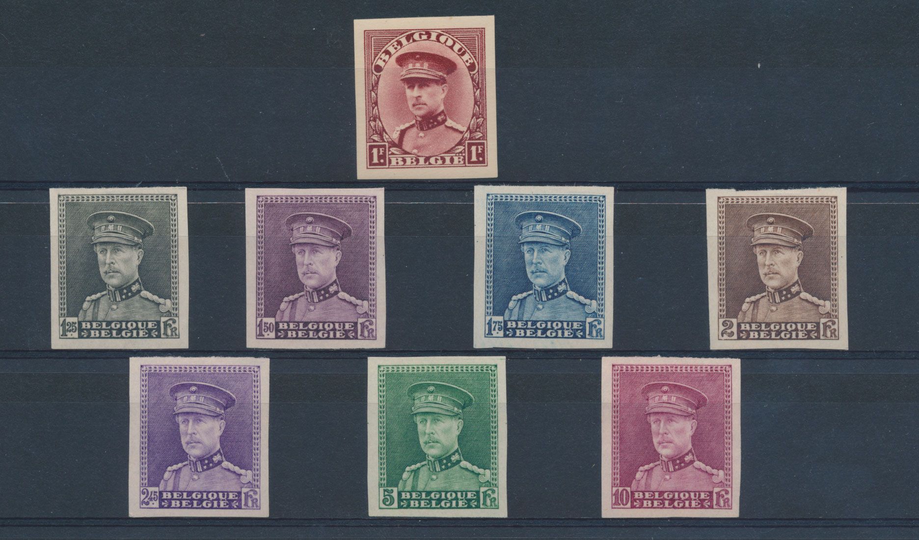 Nos 317/22 (*) and 323/24 (*) Imperforate, Nos 317 with gum (*) and the other without gum, vf