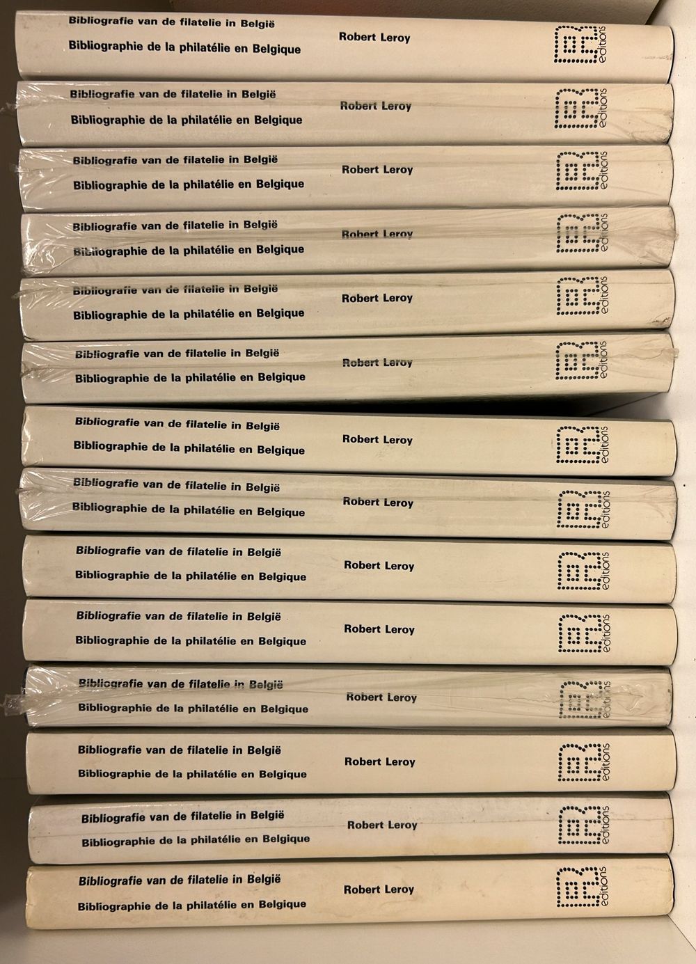 Stock van 14 exemplaren, bibliografie van de filatelie in België