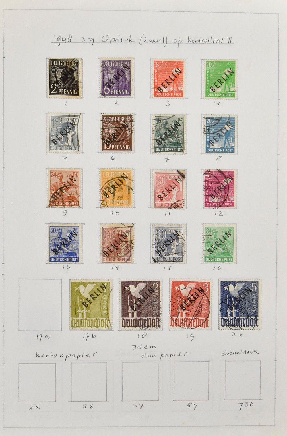 1948/1990 Collection dans un classeur à anneaux, avec 1/20 (sans garantie), tb/b 