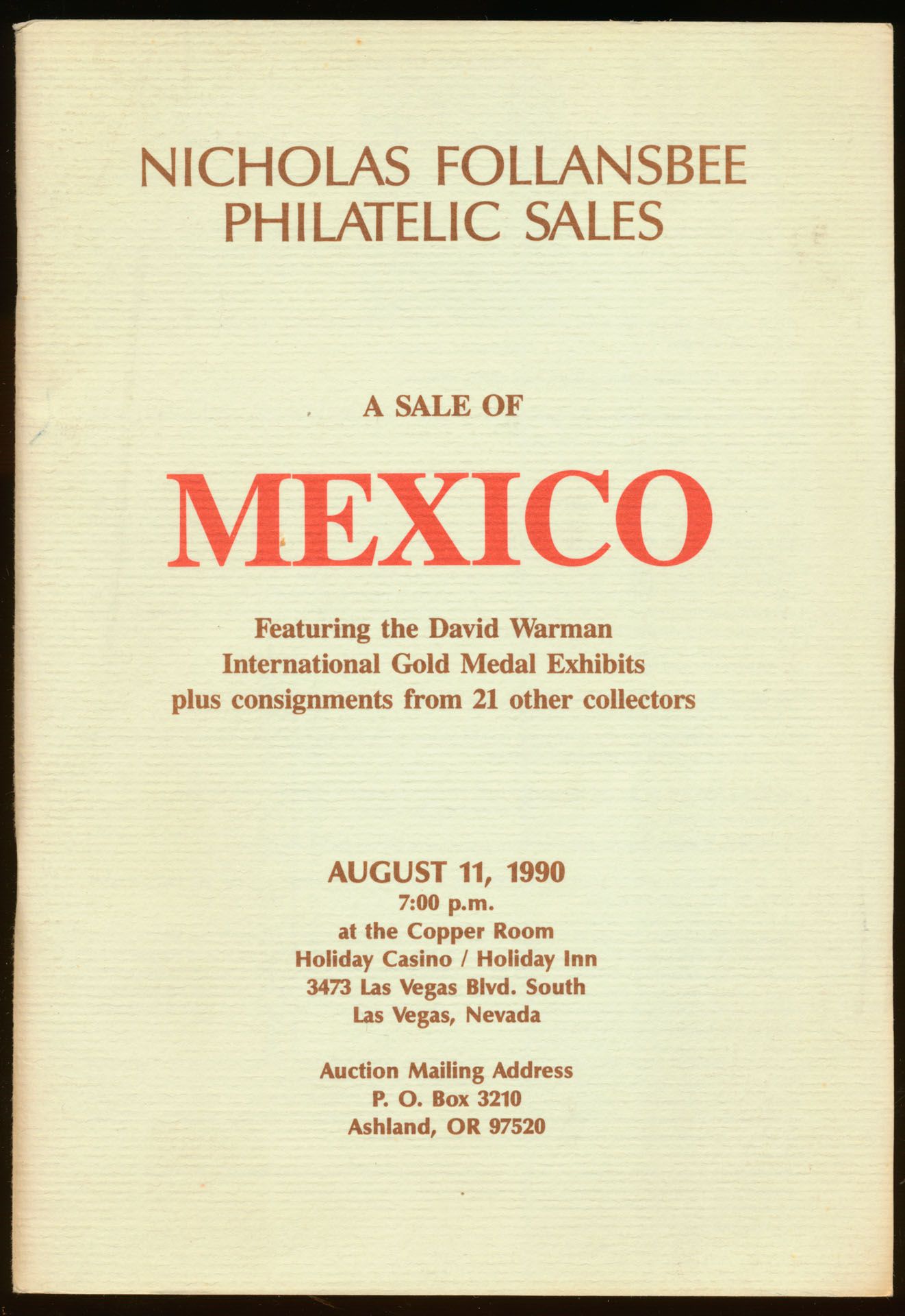 Mexico, Nicholas Follansbee, Philatelic sales, 