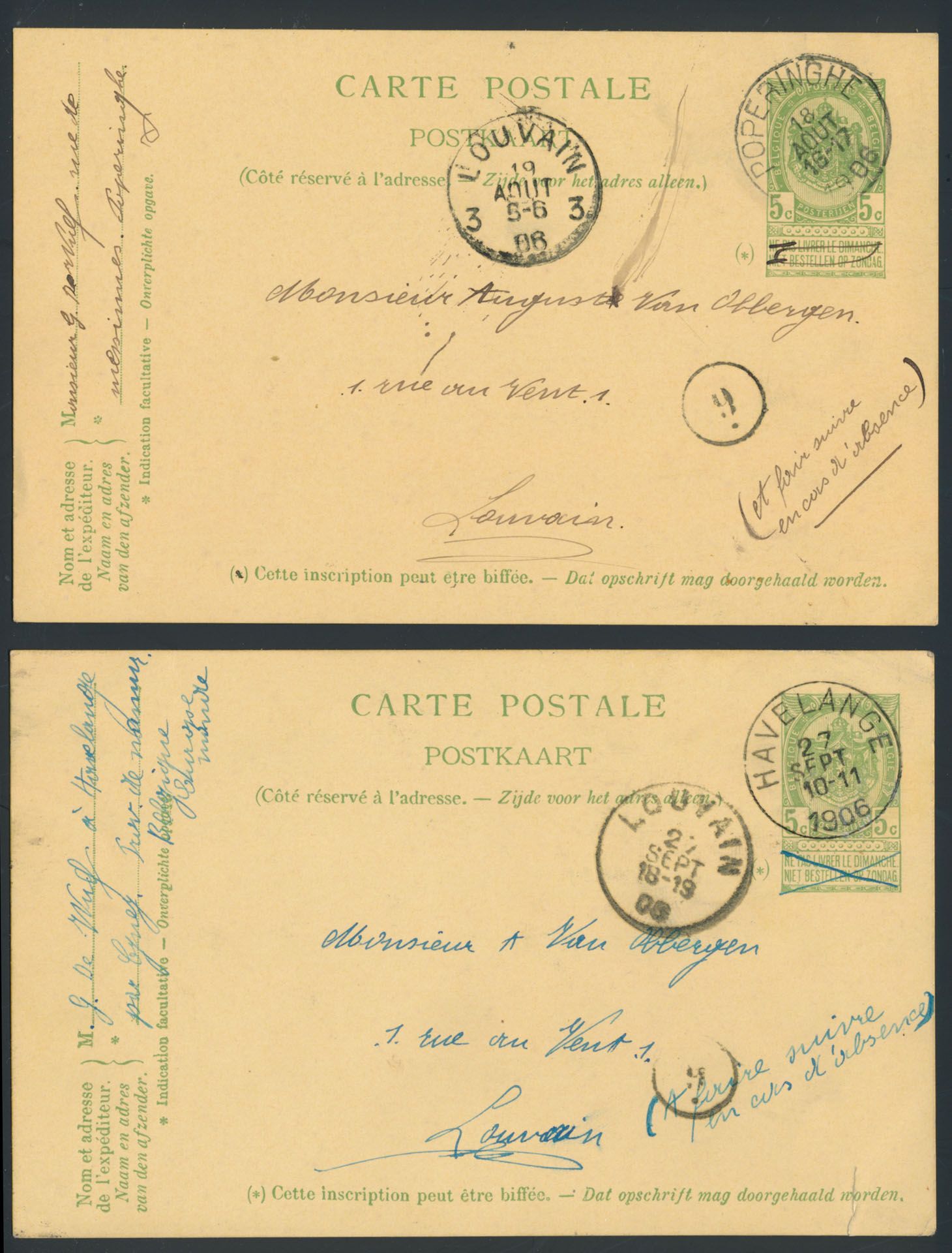 1905/1953 Samenstelling 21 kaarten met diverse stempels, zm