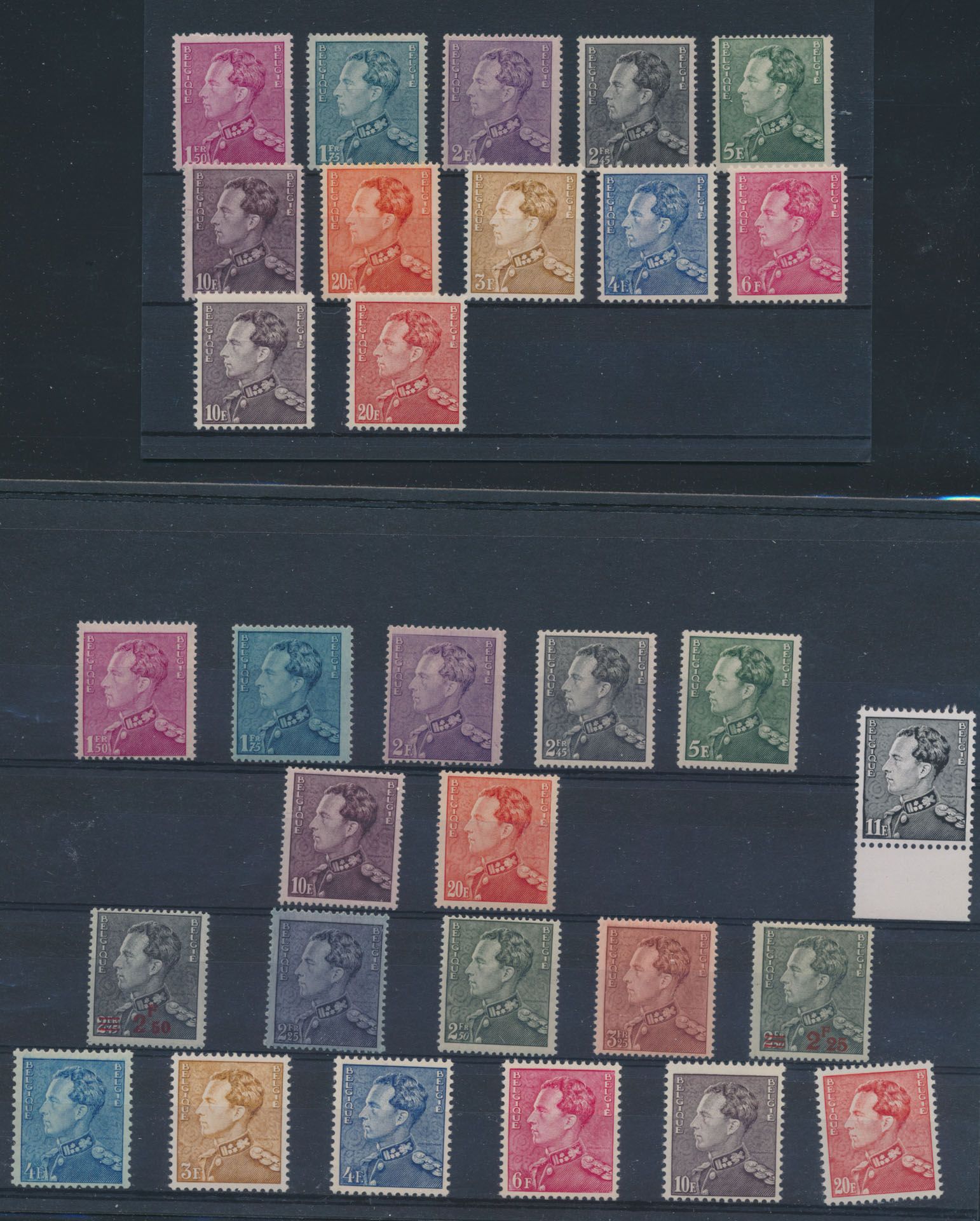 No 429/35, 2x la série complète + composition de nuances, également l'émission de 1951, pour les passionnés, zm.