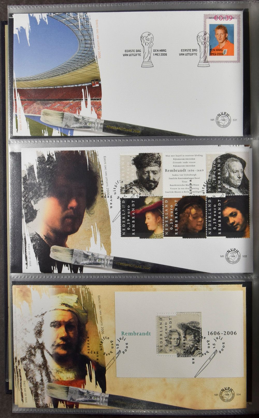 1965/2014 Verzameling blanco FDC's in 4 albums, tevens album gemengd w.o. wat oudere FDC's en buitenland, zm/ntz