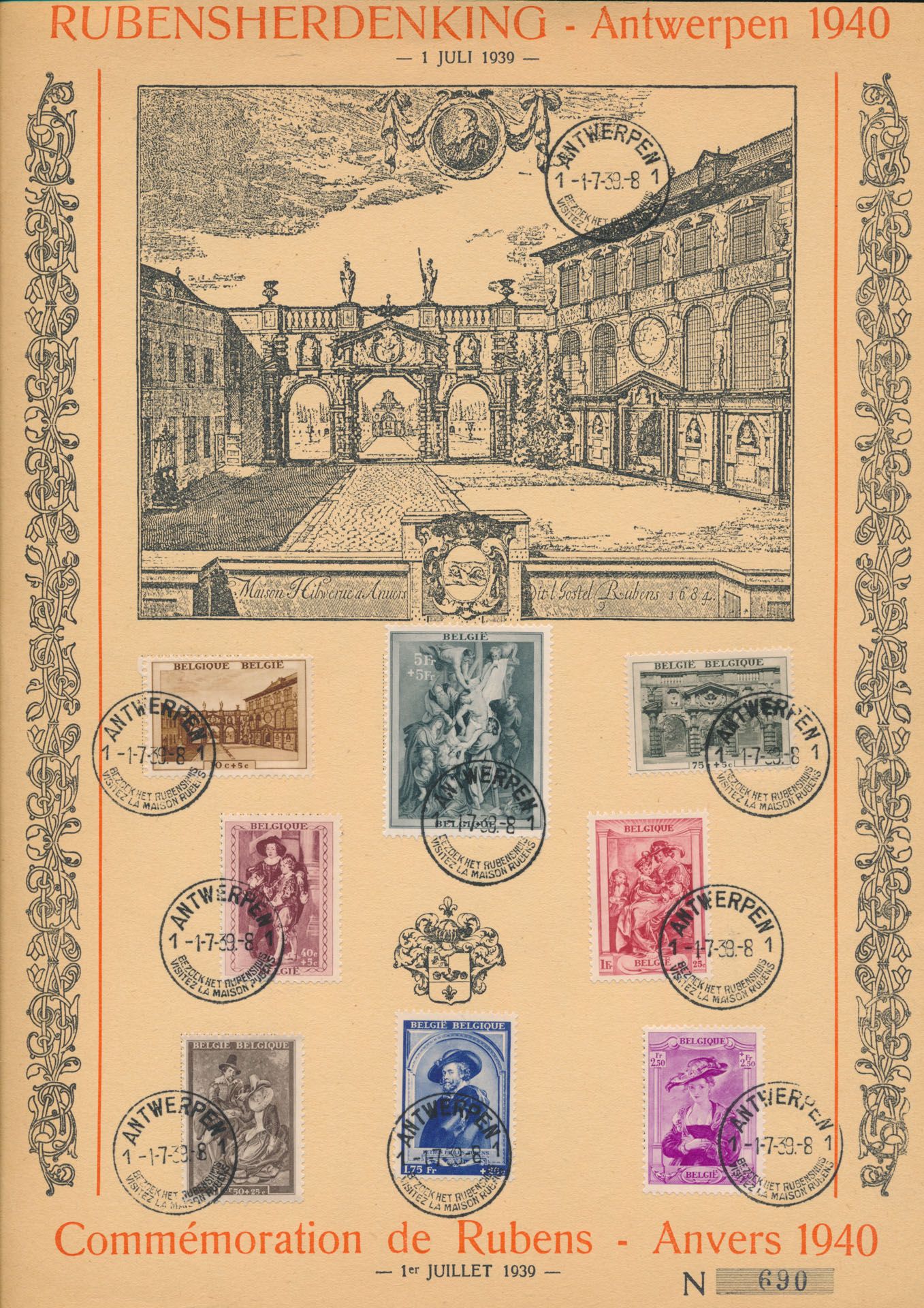 1939/1958 Samenstelling 25 HK, waarbij Rubens 1939 en 4 HK Belgisch-Congo, zm/m/ntz