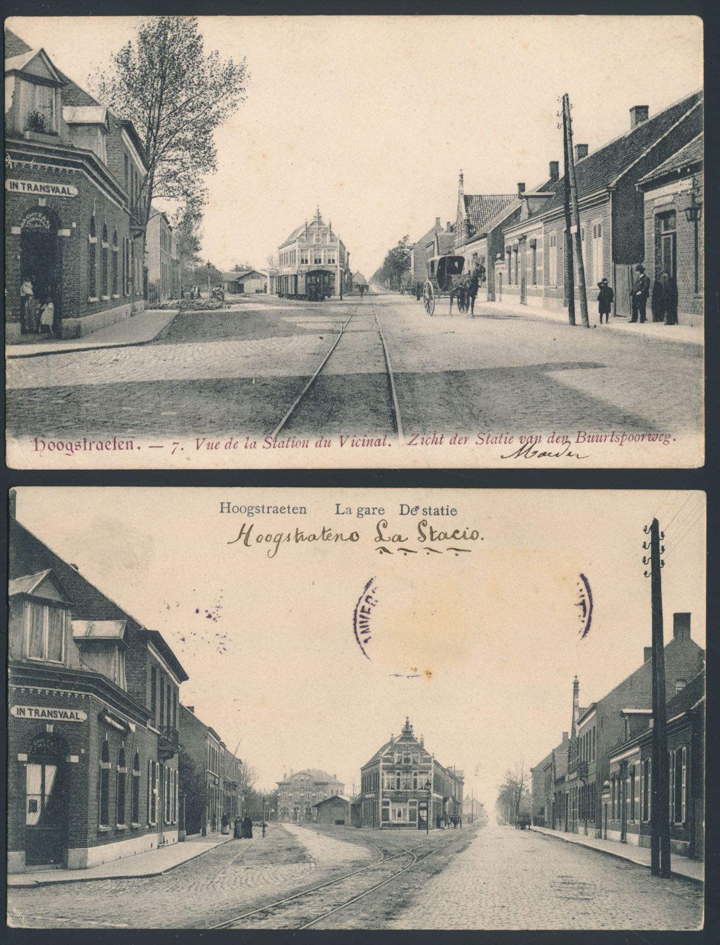 Provincie Antwerpen, Hoogstraten, w.o. 1 met groot zicht, het station, enz. (4 stuks)