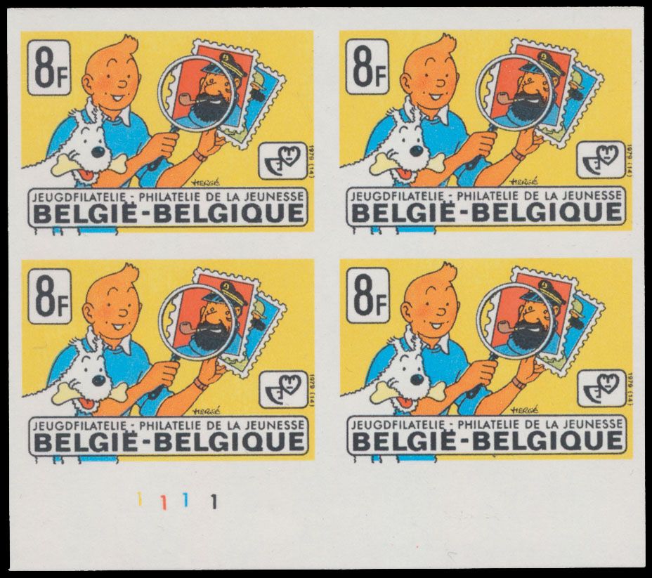 1979 Volledig jaar incl. blok in blok van 4 w.o. Kuifje met plaatnr. 1, zm (OBP €4.684)