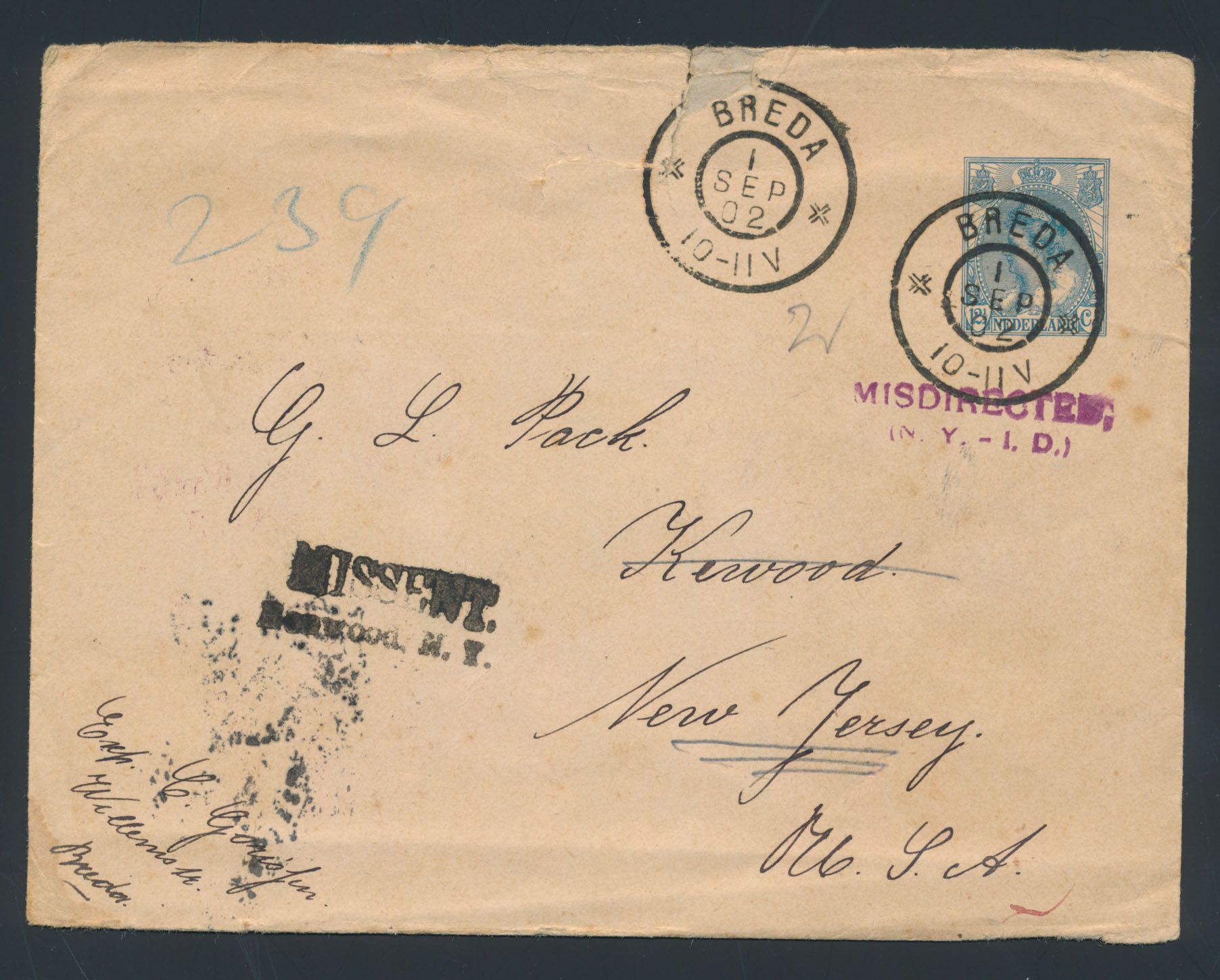 1902 Zwerfbrief (postwaardebrief 