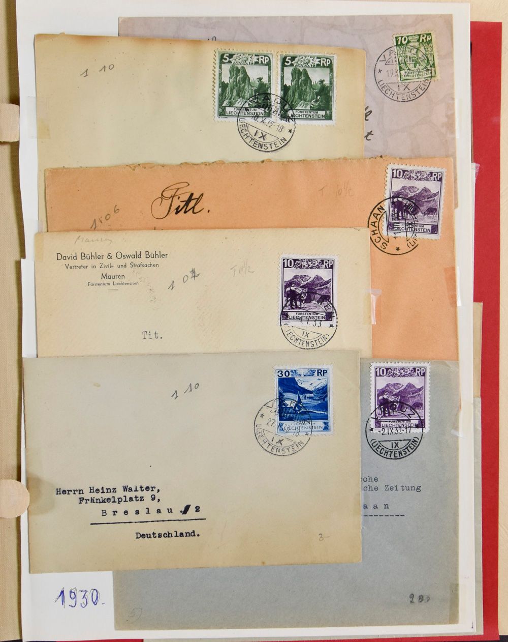 1917/1981 Verzameling in album en insteekboek w.o. brieven en kleinbogen, zm/m/ntz