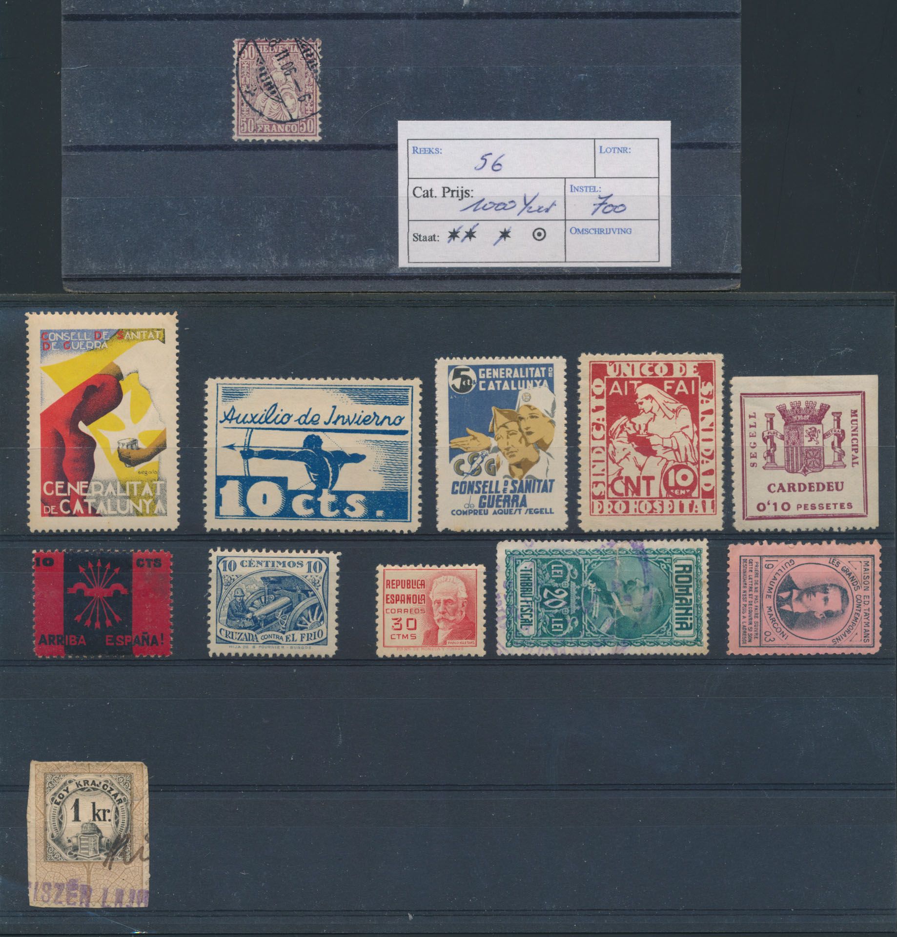 Verschiedenes auf Karten, u.a. Schweiz (viele postfrisch), Spanien und Territorien, Portugal, einwandfrei/schön/zu kontrollieren.