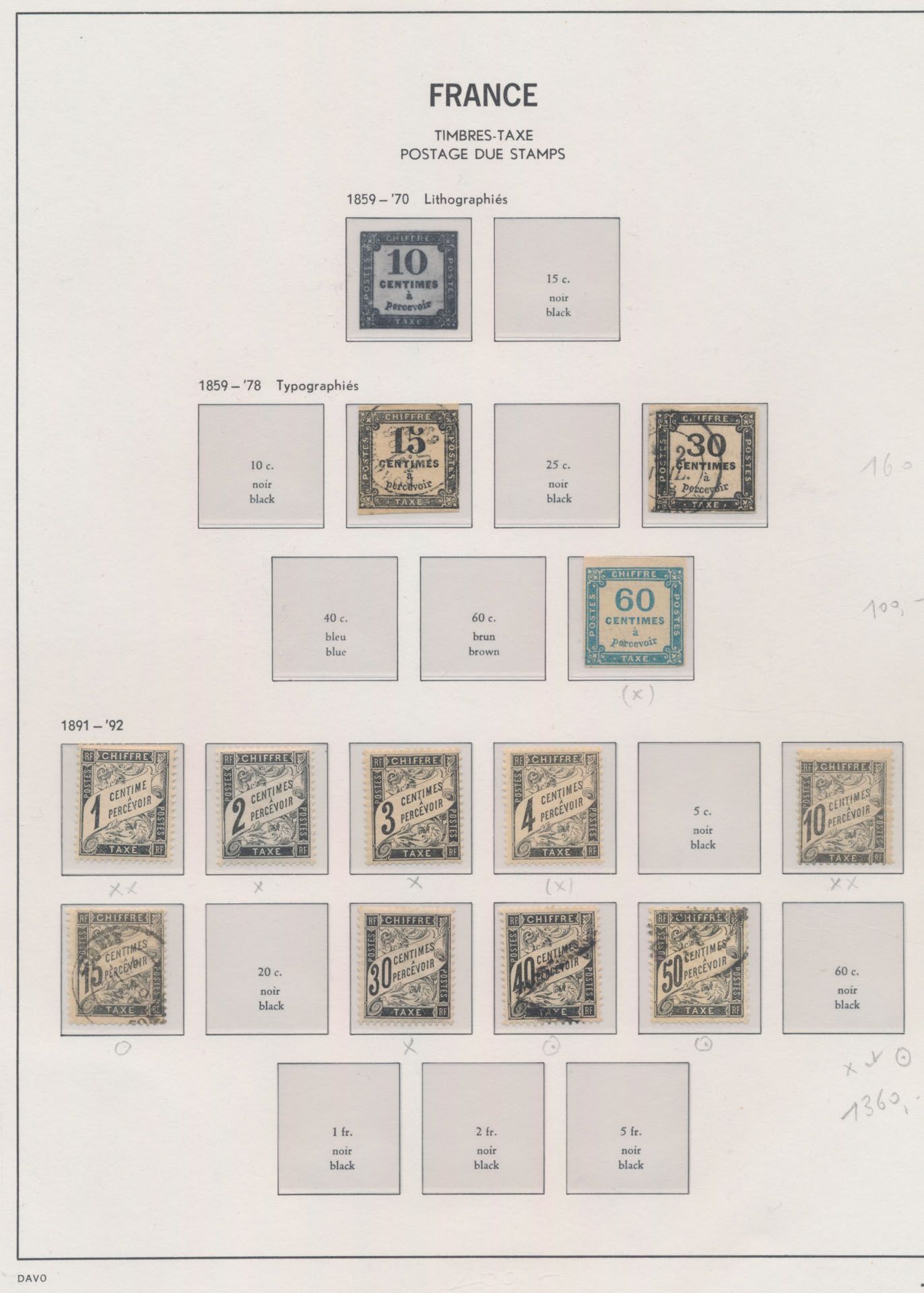 1859/1950 Verzameling taxezegels op albumbladen met diverse betere zegels w.o. n° 20 gest., ook ongestempeld voor 1900 (getinte gom), na 1900 alleen **/*, tevens FM **/* met getinte gom, grootste deel in goede kwaliteit, zm/m/ntz (Zeer hoge cataloguswaarde)