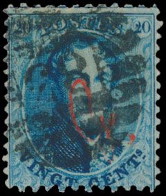 G 15 '20c blauw, opdruk G' Guillochin, zm/m (OBP € 380)