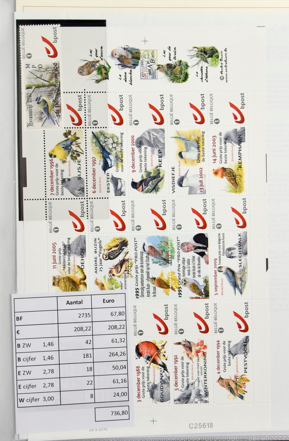 1985/2020, verzameling in Davoalbum + 3 boekjes Buzin, w.o. blokken, velletjes, gomsoorten, boekjes, zm/m (Frankeerwaarde : € 736)
