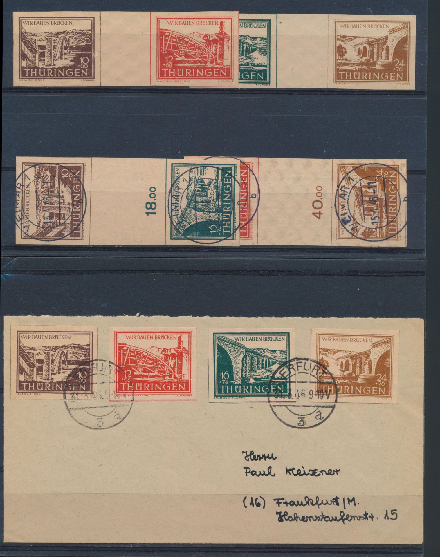 Grand nombre d'envois postaux, y compris LP, Entiers postaux, Lufthansa, Rocket Post, ainsi que des timbres, y compris Thuringe, 1953 livret Karl Marx, tb.