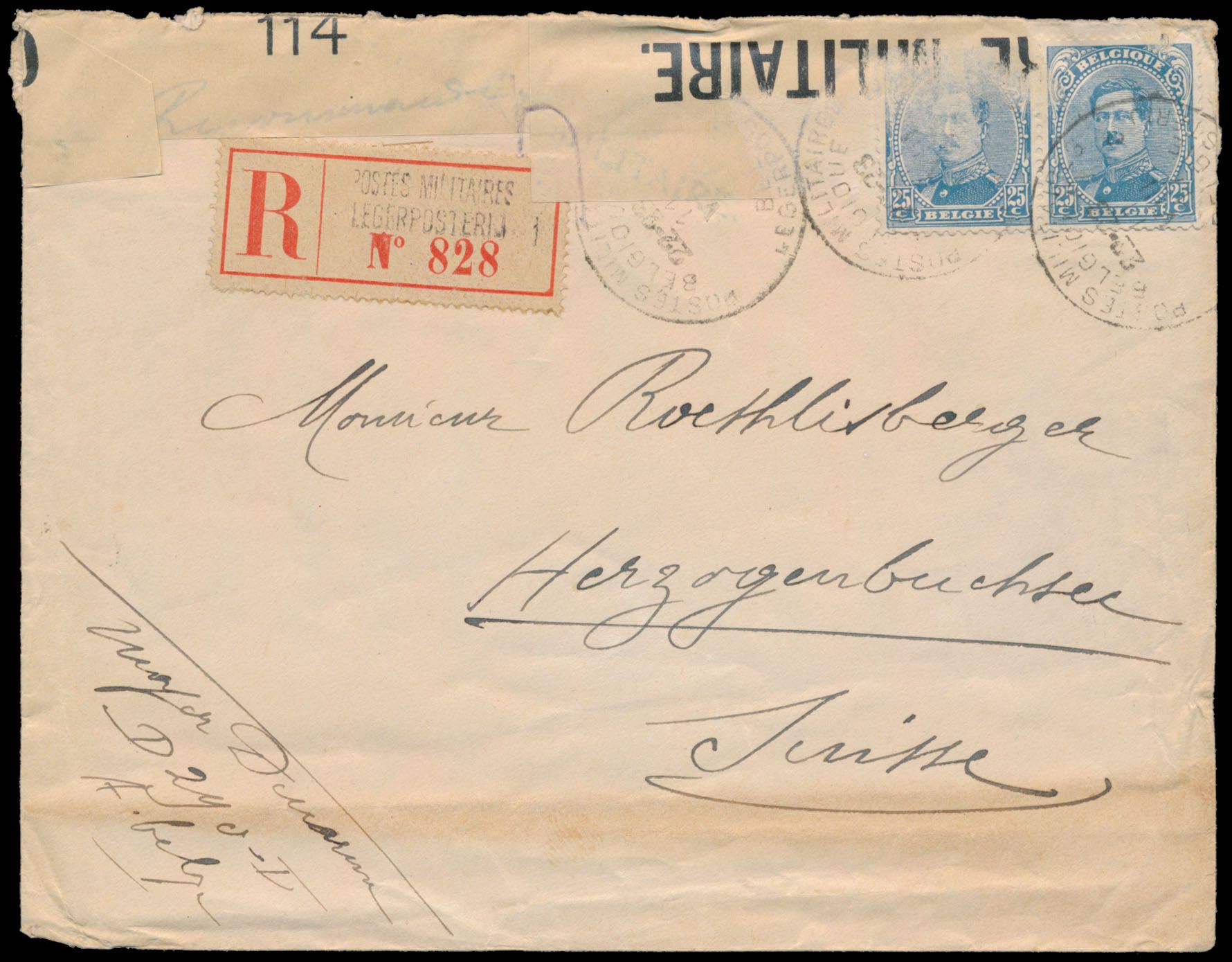 1916/1918, 6 brieven verstuurd door 