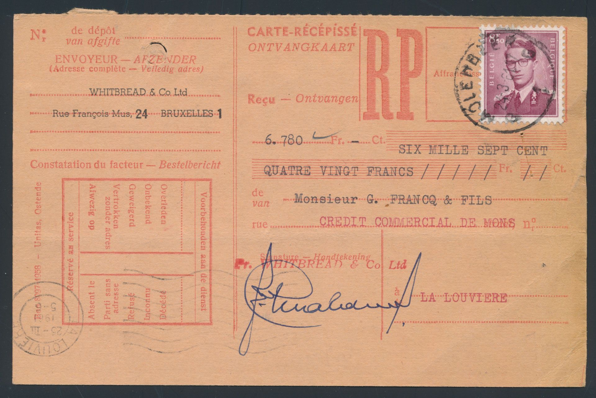 1961, N° 1069A, 1070 en 1072, op 3 ontvangkaarten, zm.