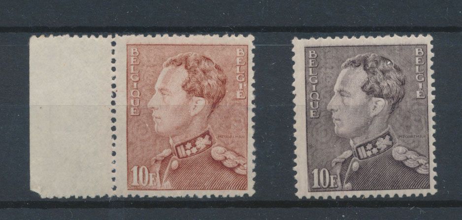 No 434 A+B '10 Fr brun pâle et 10 Fr gris lilas', (No 434 B coin supérieur gauche denture courte), tb (OBP €260).