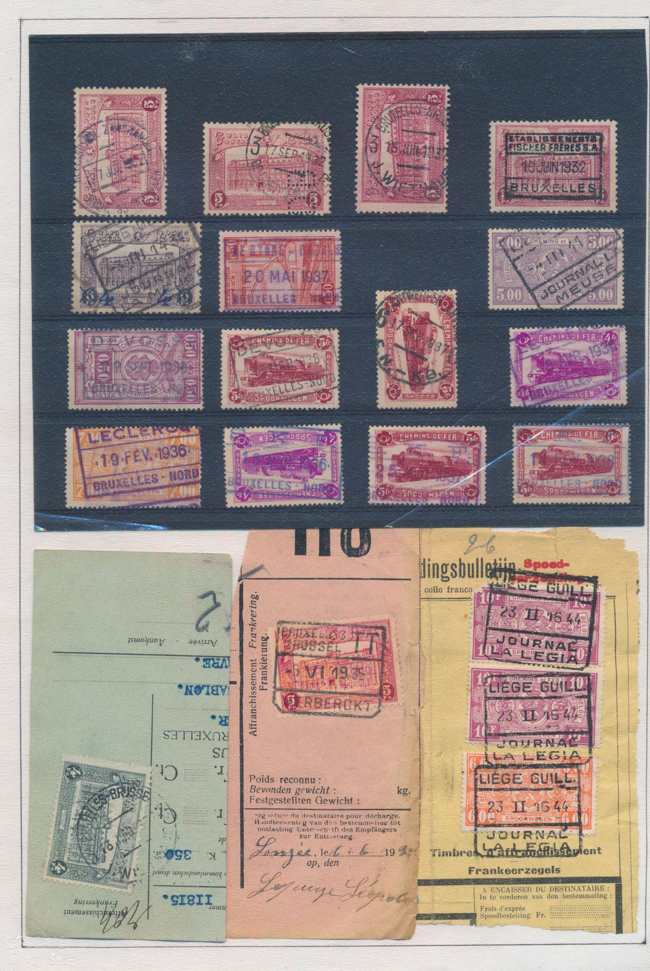 1932/1944 Rare private stamps (firms, newspapers) on 40 railway stamps, vf/f. 