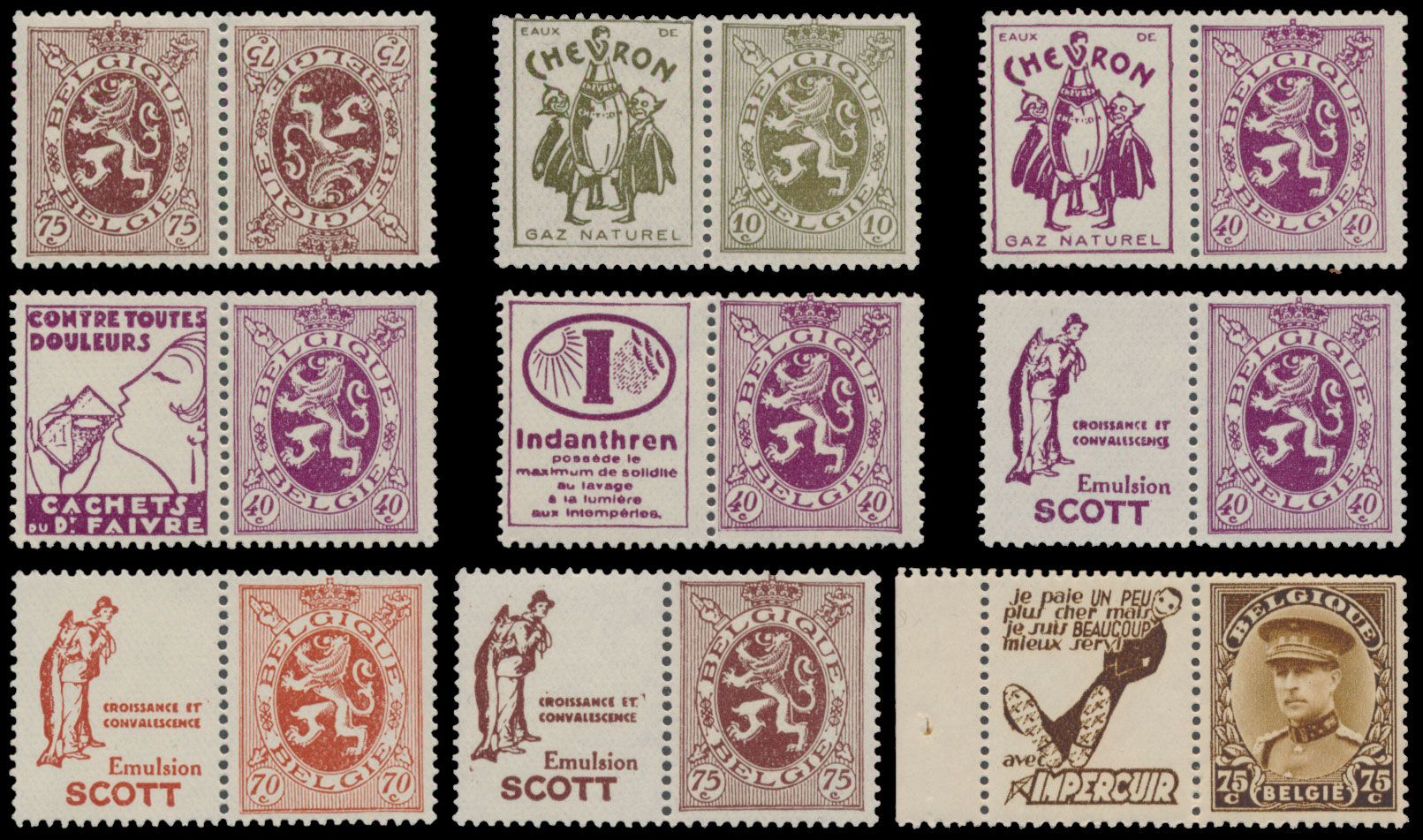 Pu 1/58 ** (Pu 30 *) en Kopstaande KP 1/22 **, zm/m.