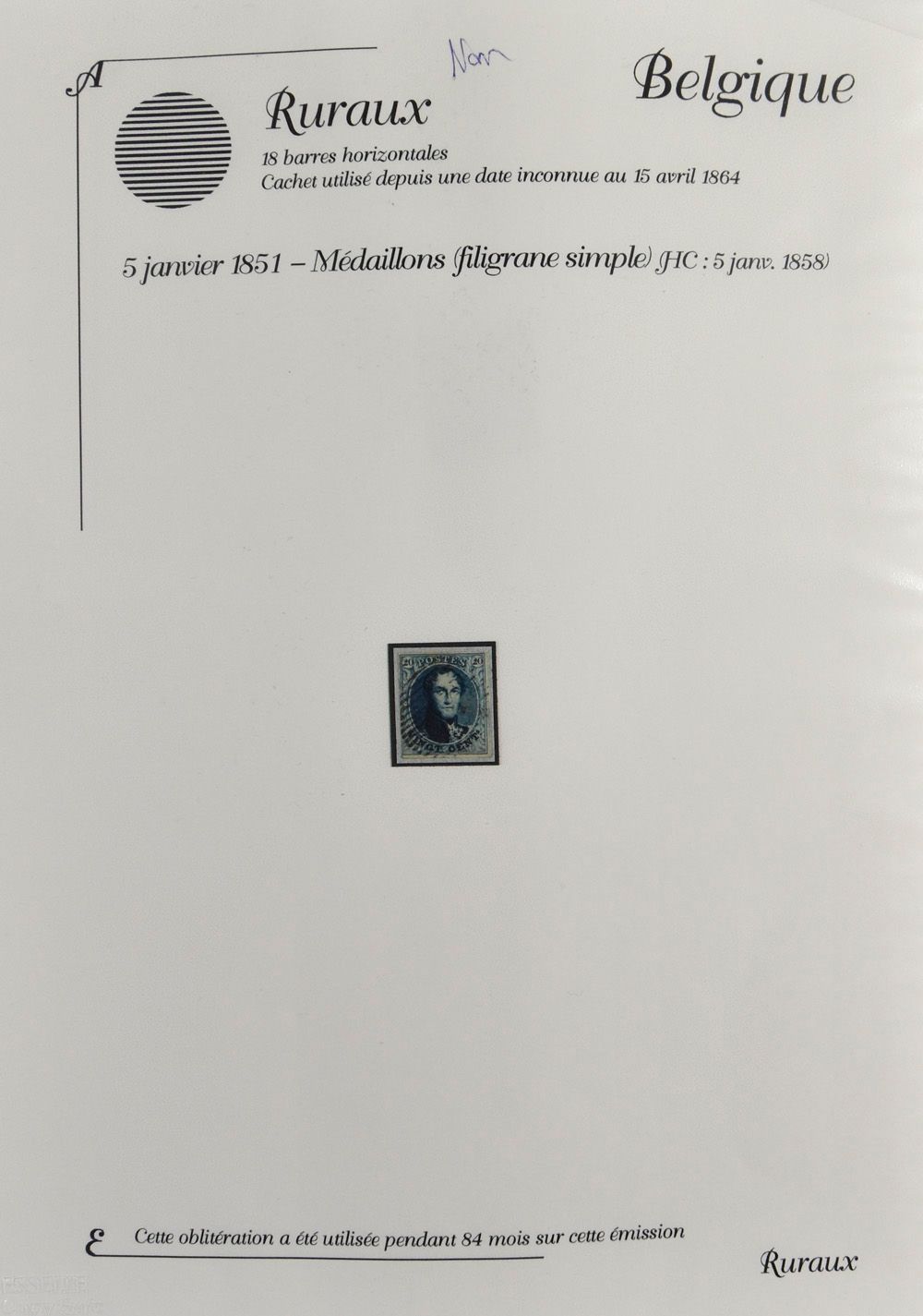 Composition de médaillons dentelés et non dentelés, collection ambulante et de bureau sur des feuilles dans une reliure à anneaux, tb/m/n/àv.