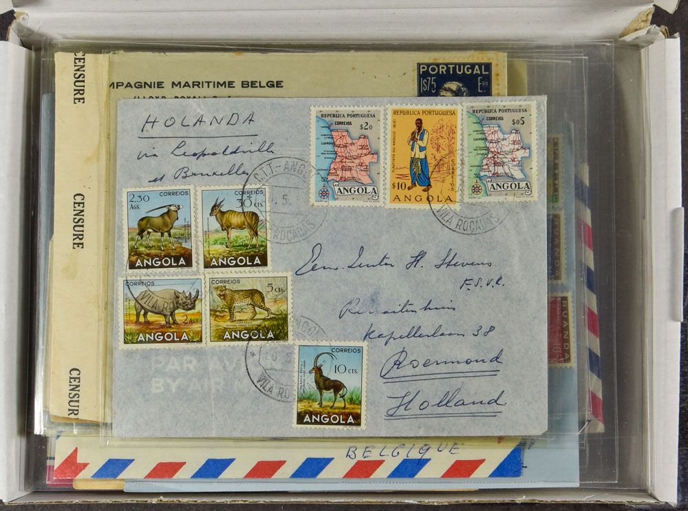 1918/1971 Belgian Congo, Ruanda-Urundi, Burundi - accumulation of 24 covers and postal stationeries, some incoming mails, some airmails, nice frankings, vf/f