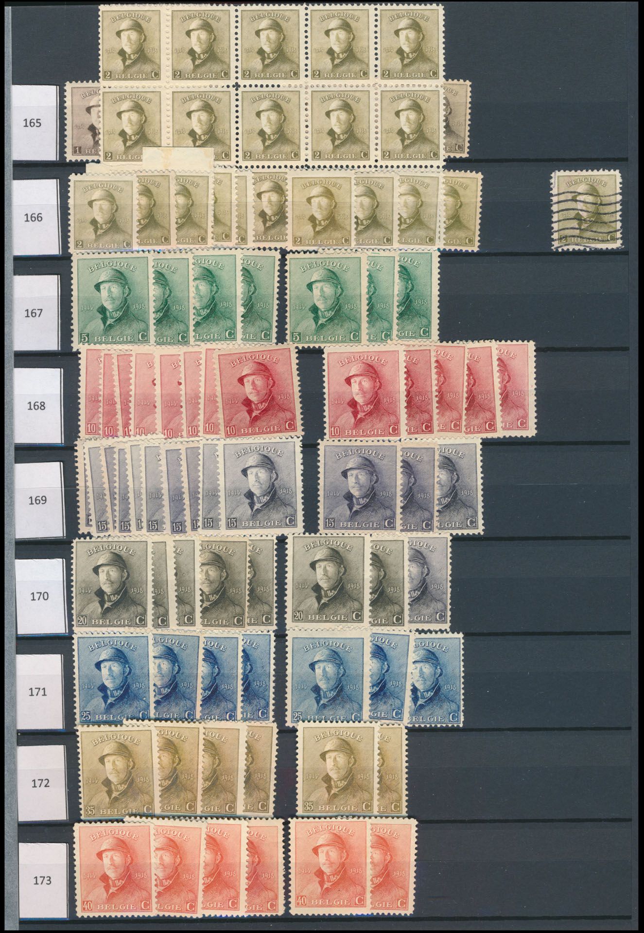 1849/1960 Zeer waardevolle voorraad in 3 insteekboeken, w.o. veel goede reeksen o.a. Helm, 1° Orval, Grote Montenez, blokken, hier en daar kwaliteit na te zien, zm/m/ntz (ENORME cataloguswaarde)