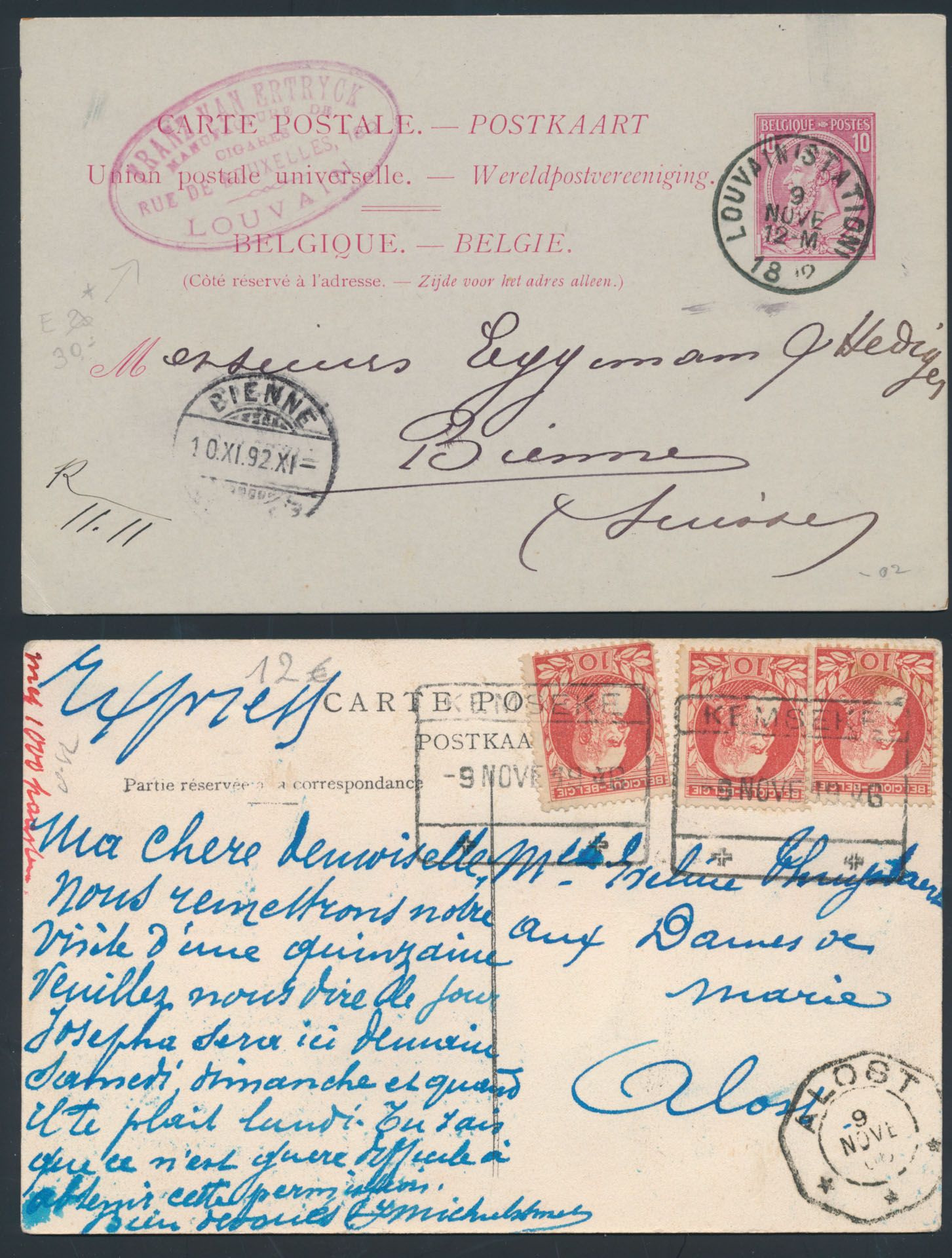 1892/1976, kleine verzameling van 38 poststukken, verschillende frankeringen, zm/m.