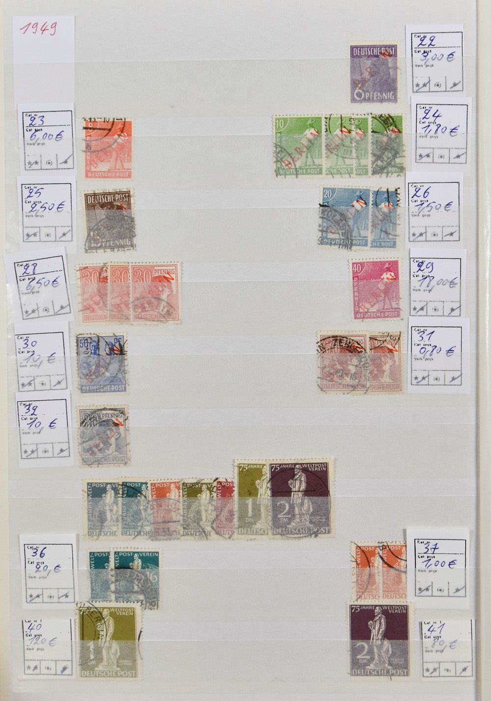1948/1990, stock en 2 classeurs, dont série complète, t/b.