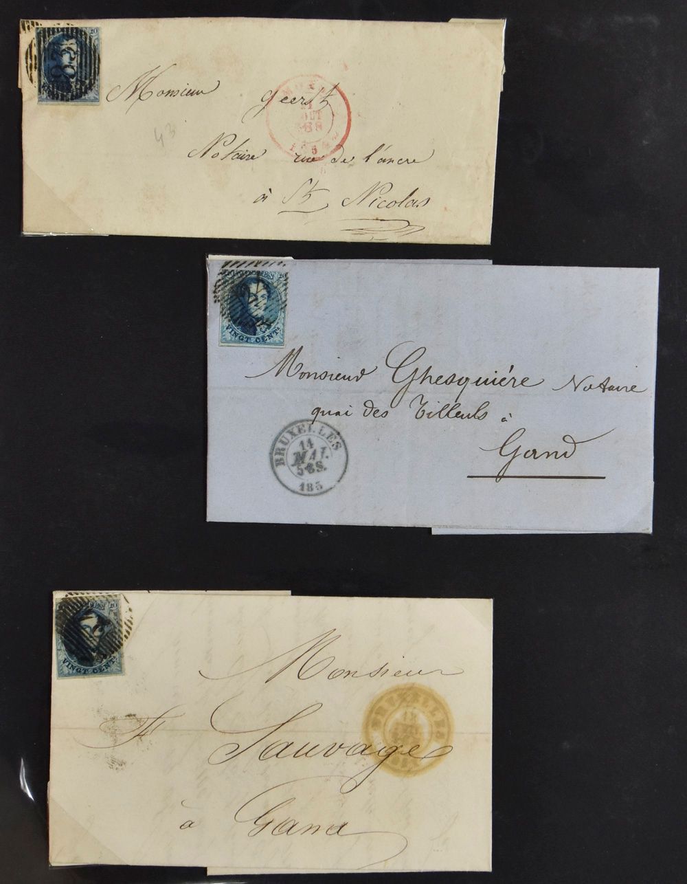 Collection de lettres de médaillons (34 pièces), quelques lettres (n° 17 et 18), quelques lettres diverses, tb/b.