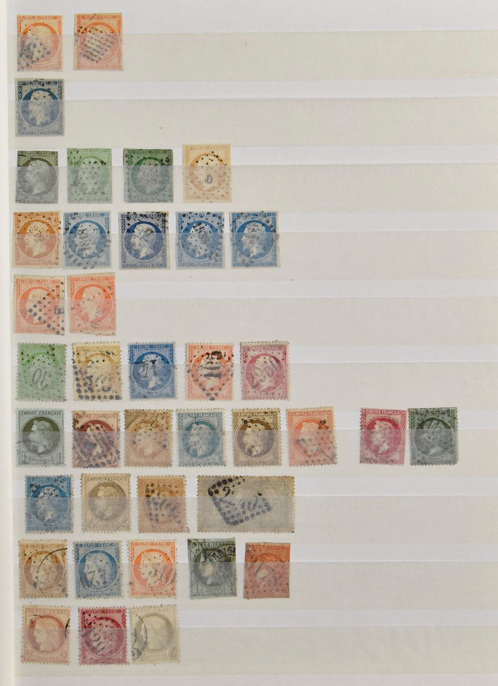 1849/1960, meest ouder materiaal in 3 insteekboeken, klassiek in gemengde kwaliteit, met betere zegels, zm/m/ntz.