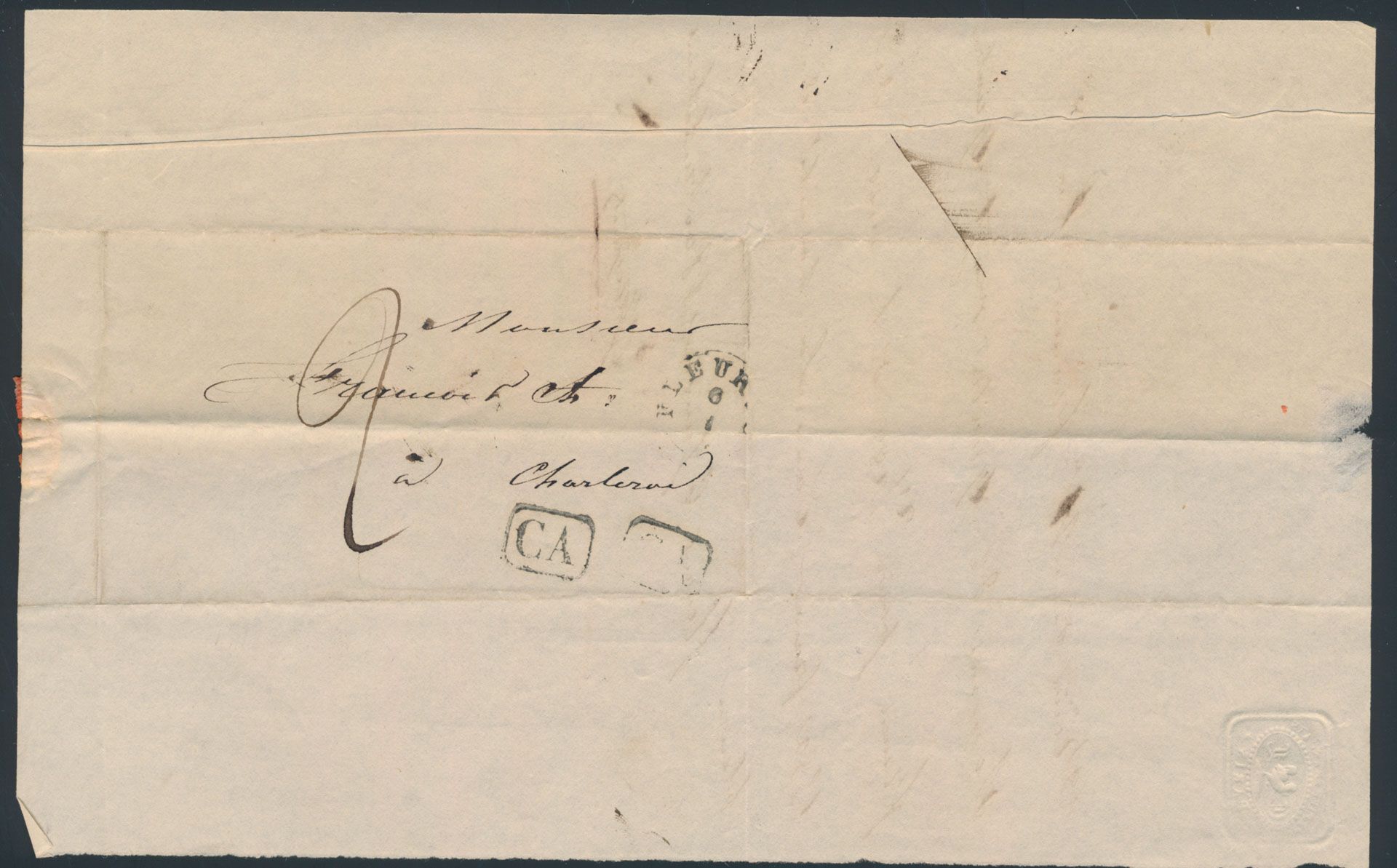 1800/1880 Verzameling voorlopers, meestal tussen België en Frankrijk (maar ook andere landen),enkele grensstempels, voor de specialist, zm/m/ntz