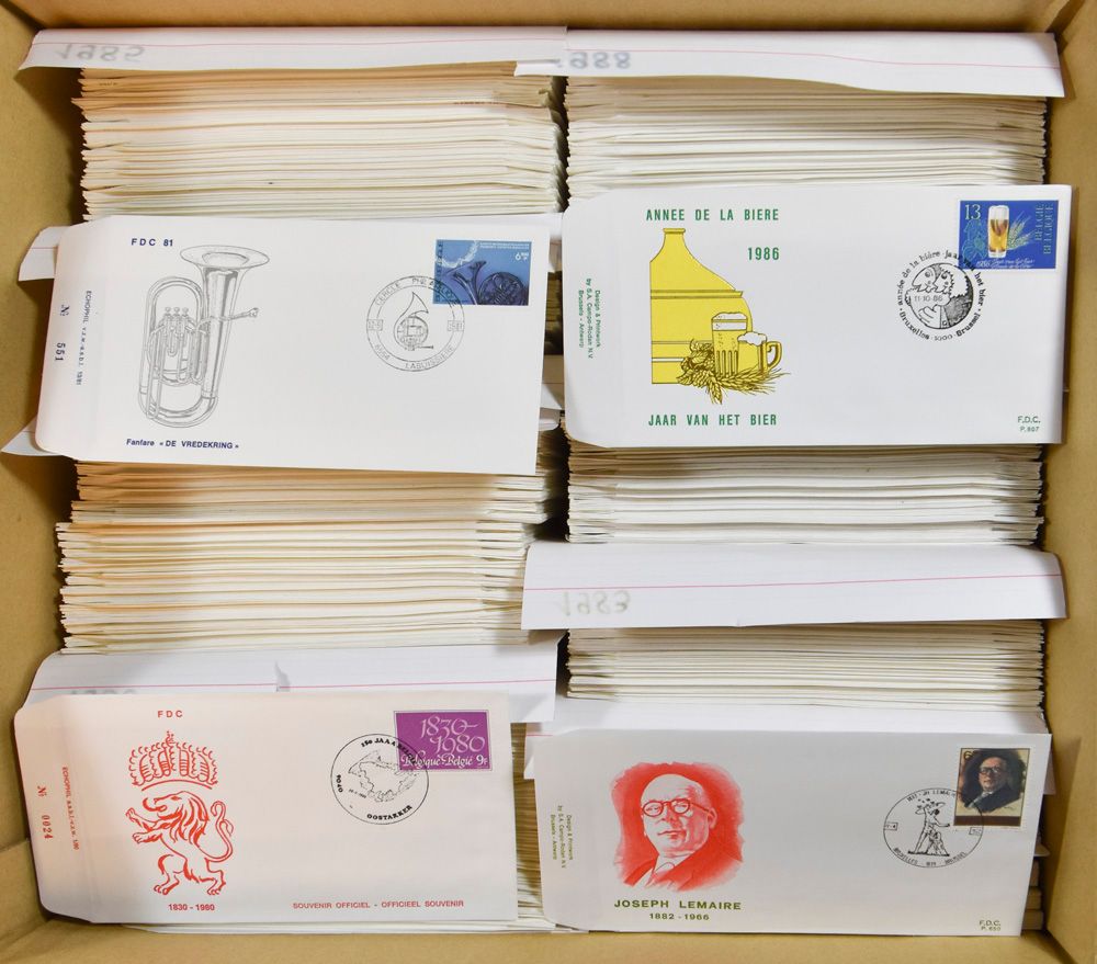 1980/1988 Voorraad FDC's (+/-1000 stuks), zm
