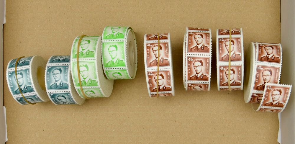 R 33 (384x) + R38 (196x) + R 42 (733x) en rouleaux incomplets, tb (OBP €3,073)
