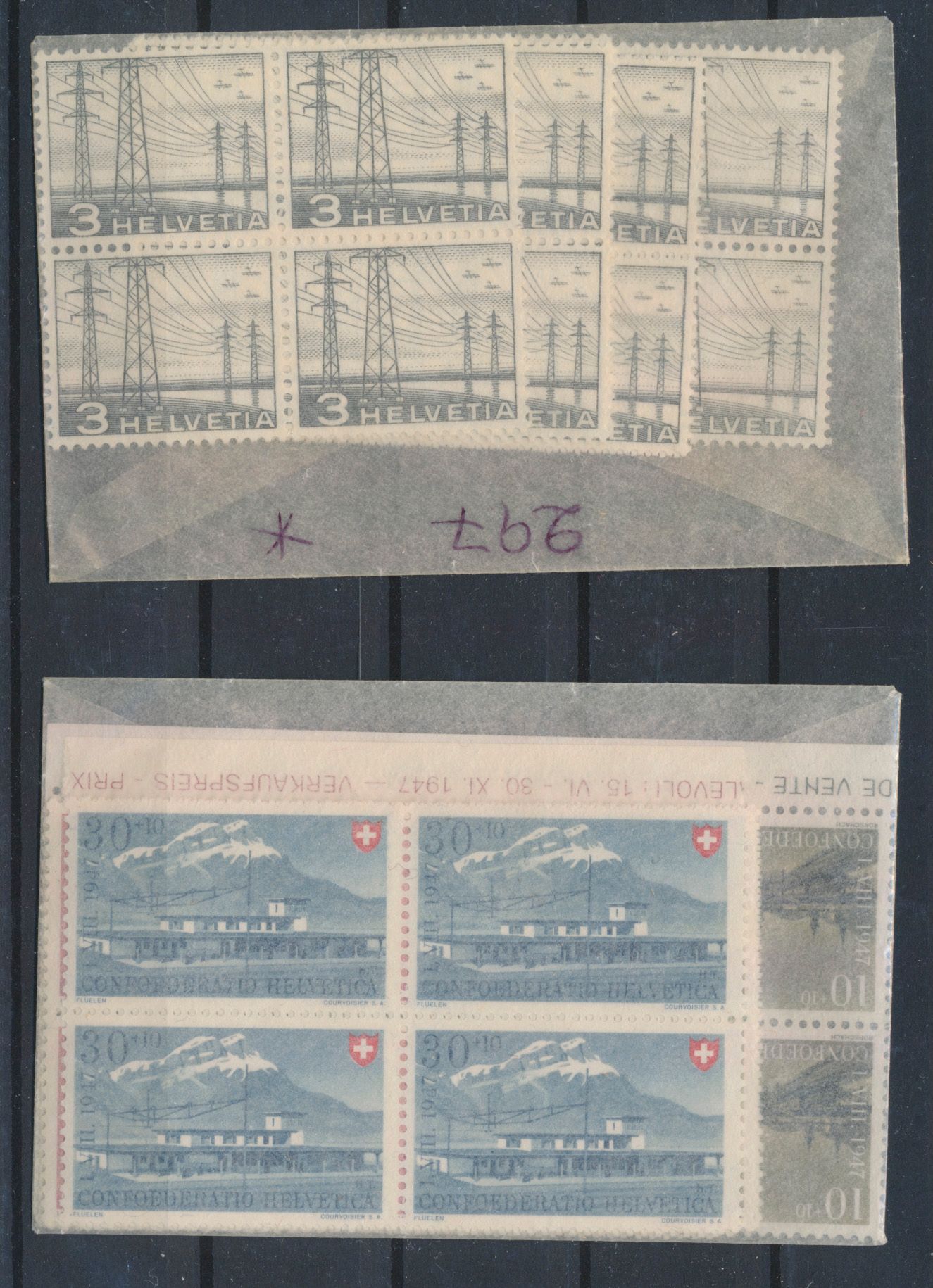 1940/1960 Grote voorraad reeksen gelegenheidszegels voornamelijk in blokken van 4, zm (Zeer hoge cataloguswaarde)