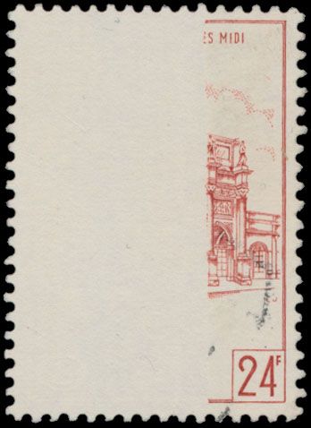TR 367-Cu met unieke foutdruk, curiositeit 2/3 van zegel blanco, spectaculair, zm