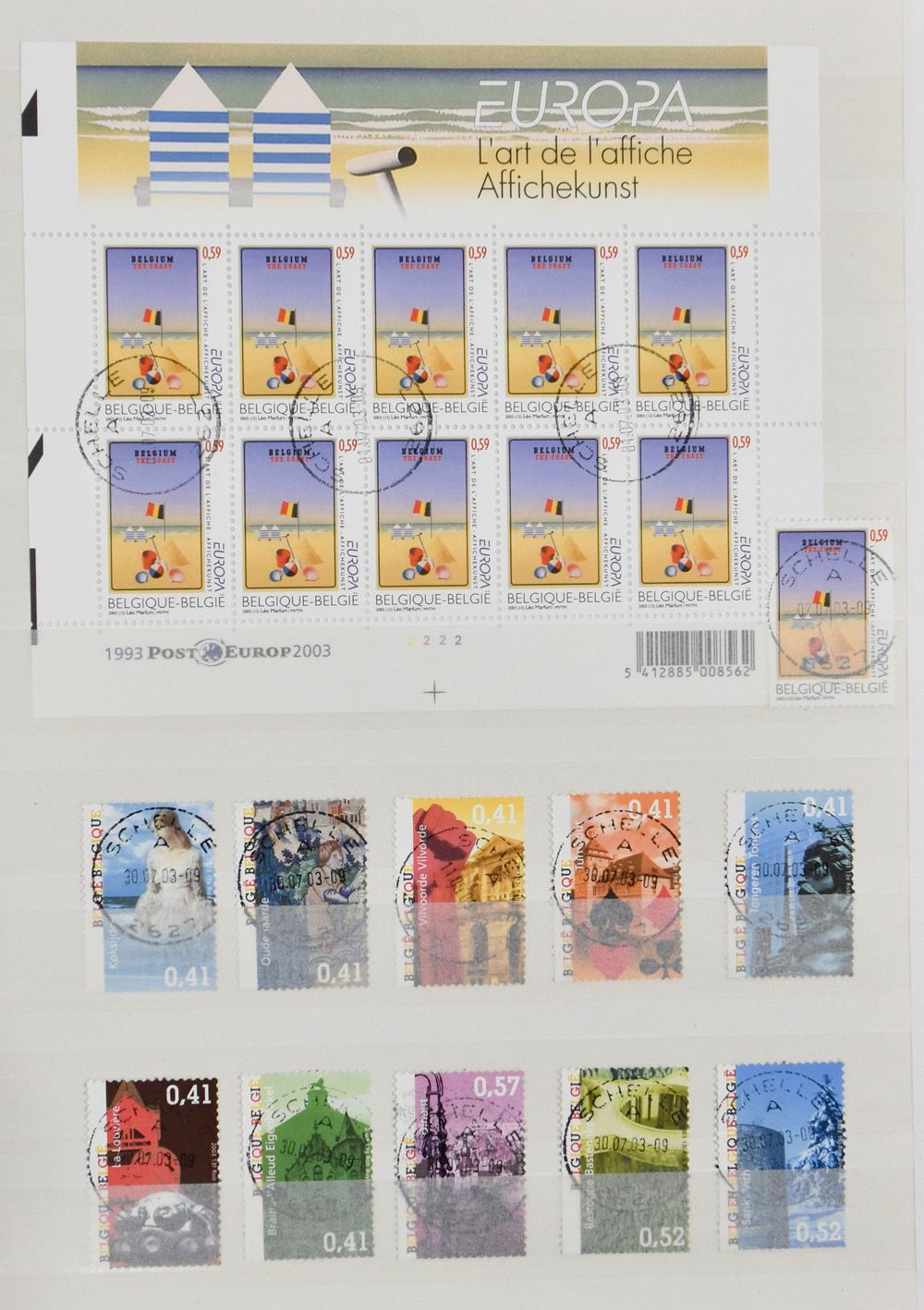 1865/2004, verzameling in 4 insteekboeken, w.o. veel volledige reeksen, o.a. Rubens, jaren '50, modern met blokken en boekjes, zm/m.