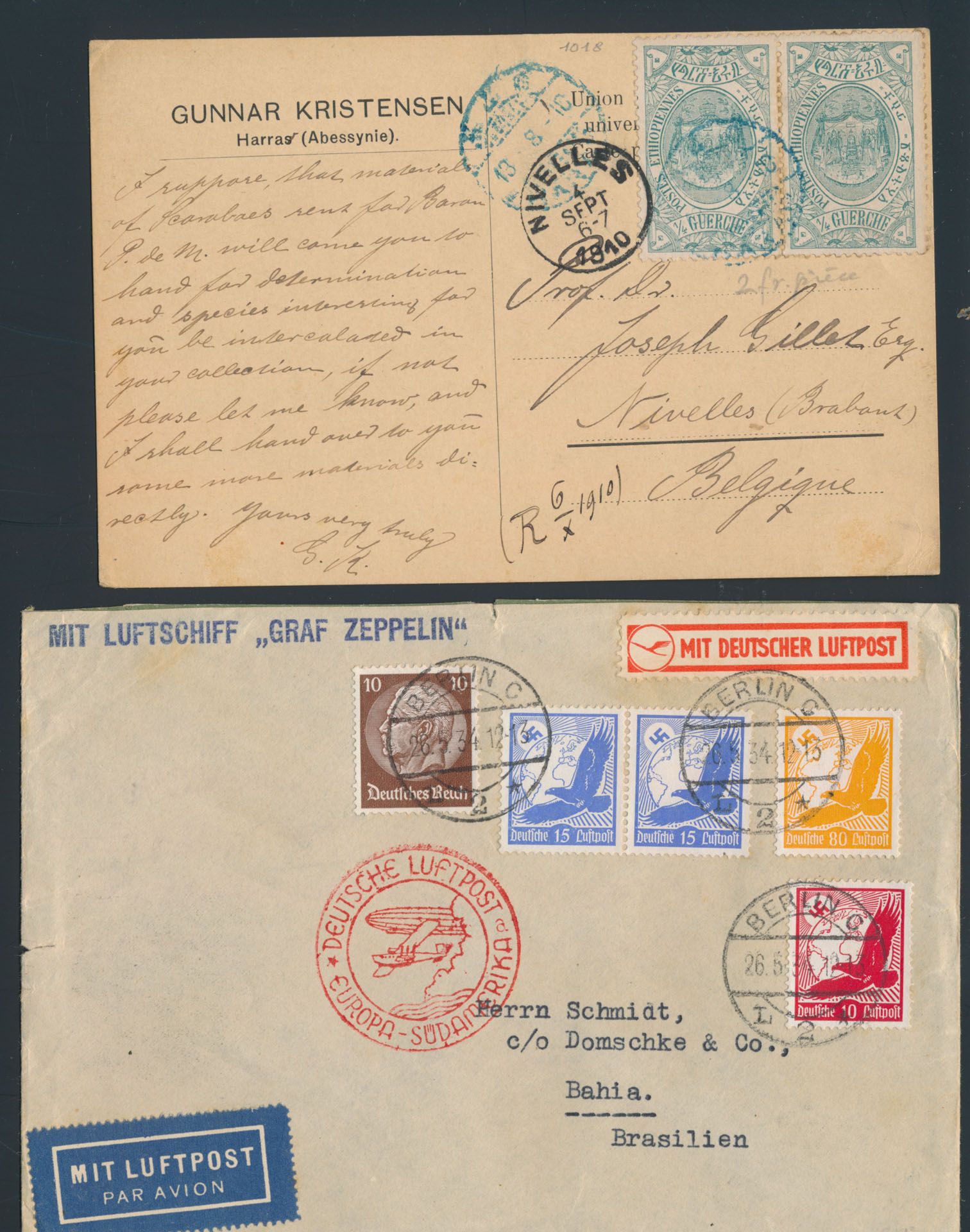 Schöne Zusammenstellung Luftpost Stücke einschließlich Zeppelin, Ballonpost, auch einige ältere (nicht LP) Stücke, einwandfrei/schön