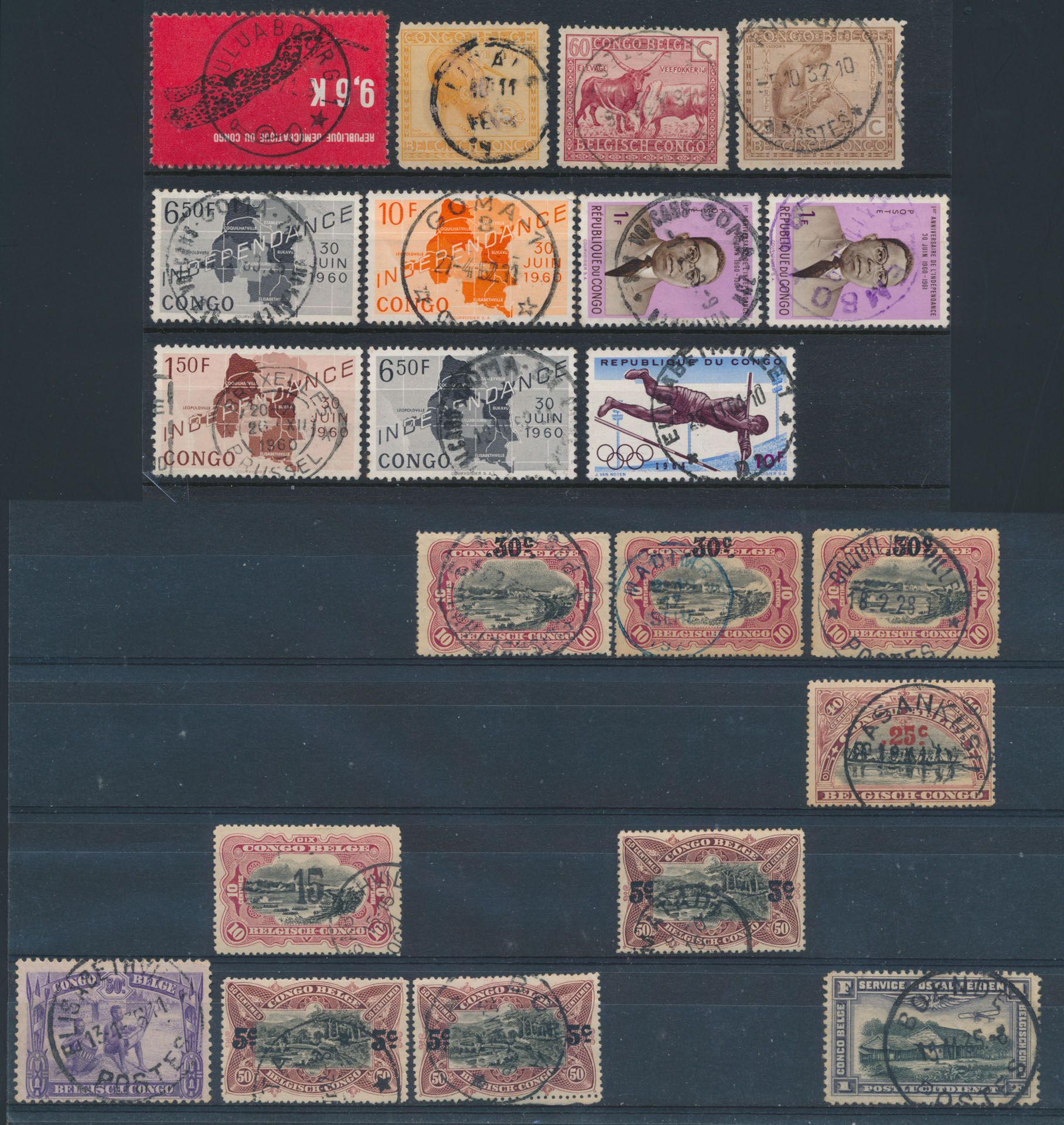 1886/1971, accumulation of mainly used stamps of Congo Free State, Belgian Congo, Rep of Congo and Ruanda-Urundi, a lot of doubles, good cancellations, interesting for study, vf/f