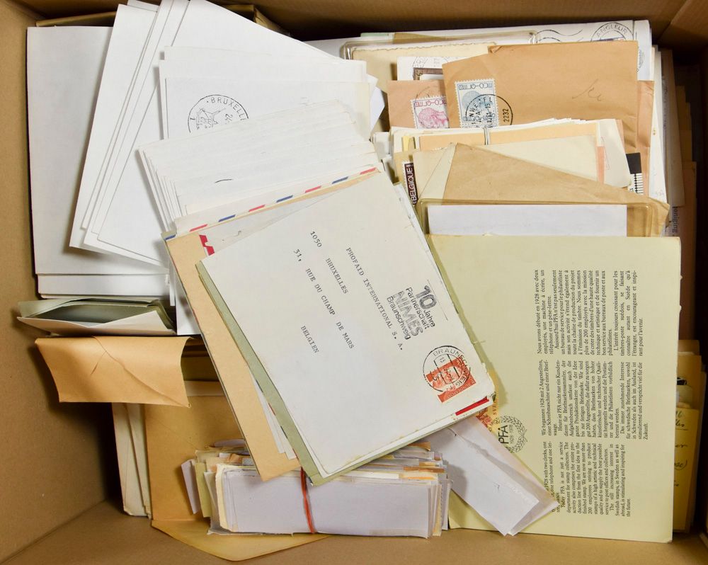 Viele Marken in Beuteln, Poststücke Niederländisch (einschließlich Rechnungen), Belgien u.a., einwandfrei/schön/zu kontrollieren