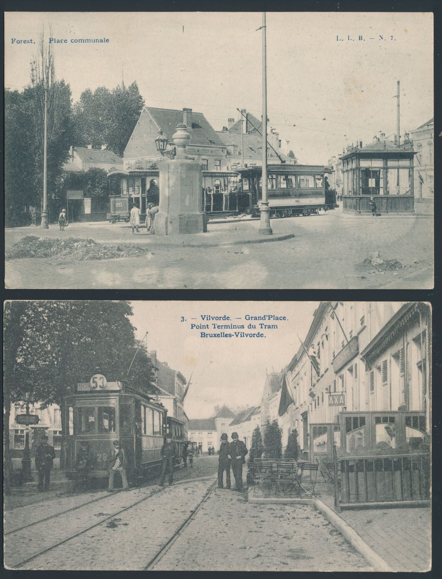 Trams, diverse plaatsen in België, zeer mooie samenstelling (93 stuks)