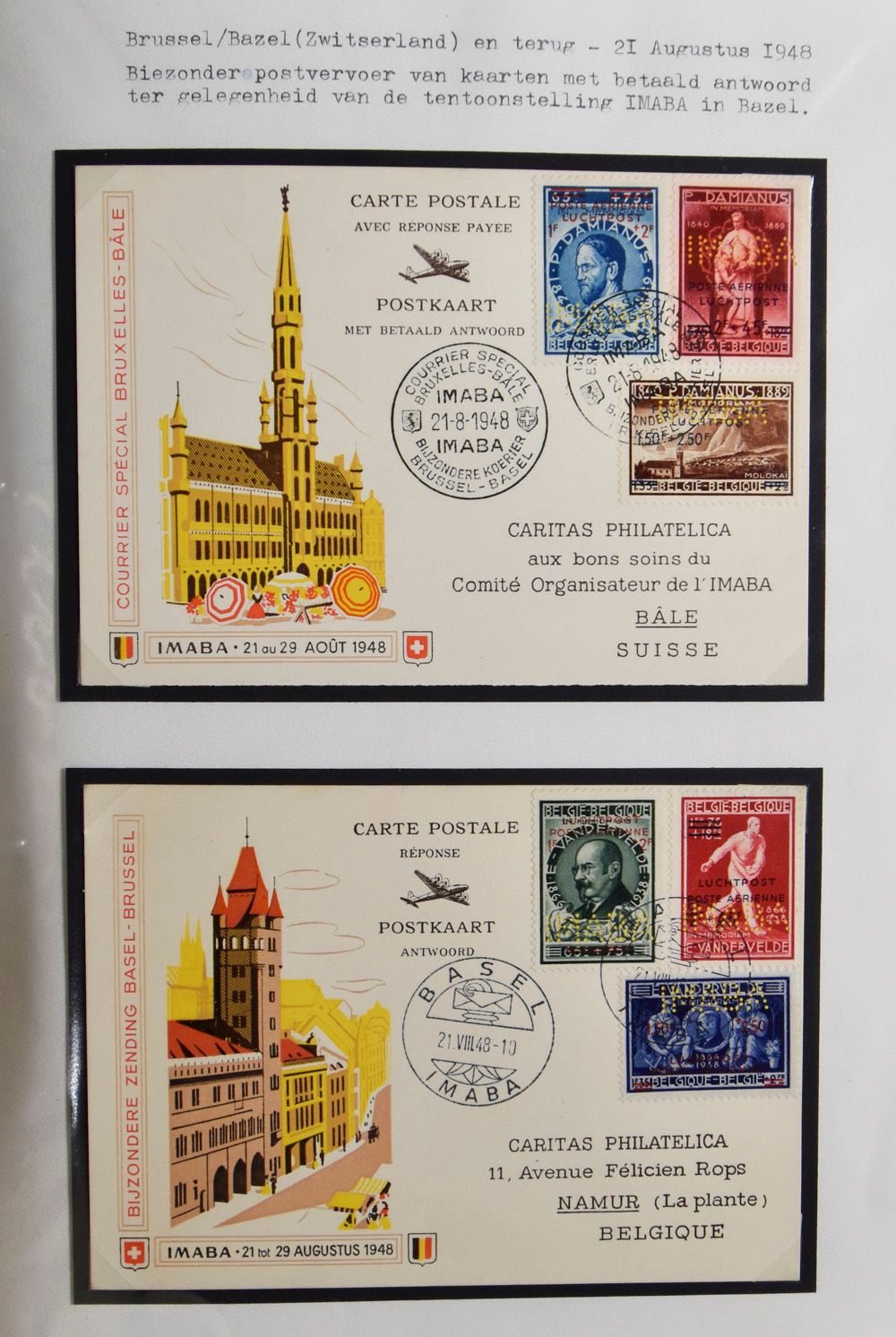 1948/1957 Verzameling 115 poststukken, vooral 1° vluchten 