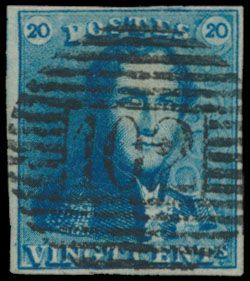 No 2A-V13 (Balasse), white stain between the P and O of Postes, central cancel P.102-Rouleurs, vf 