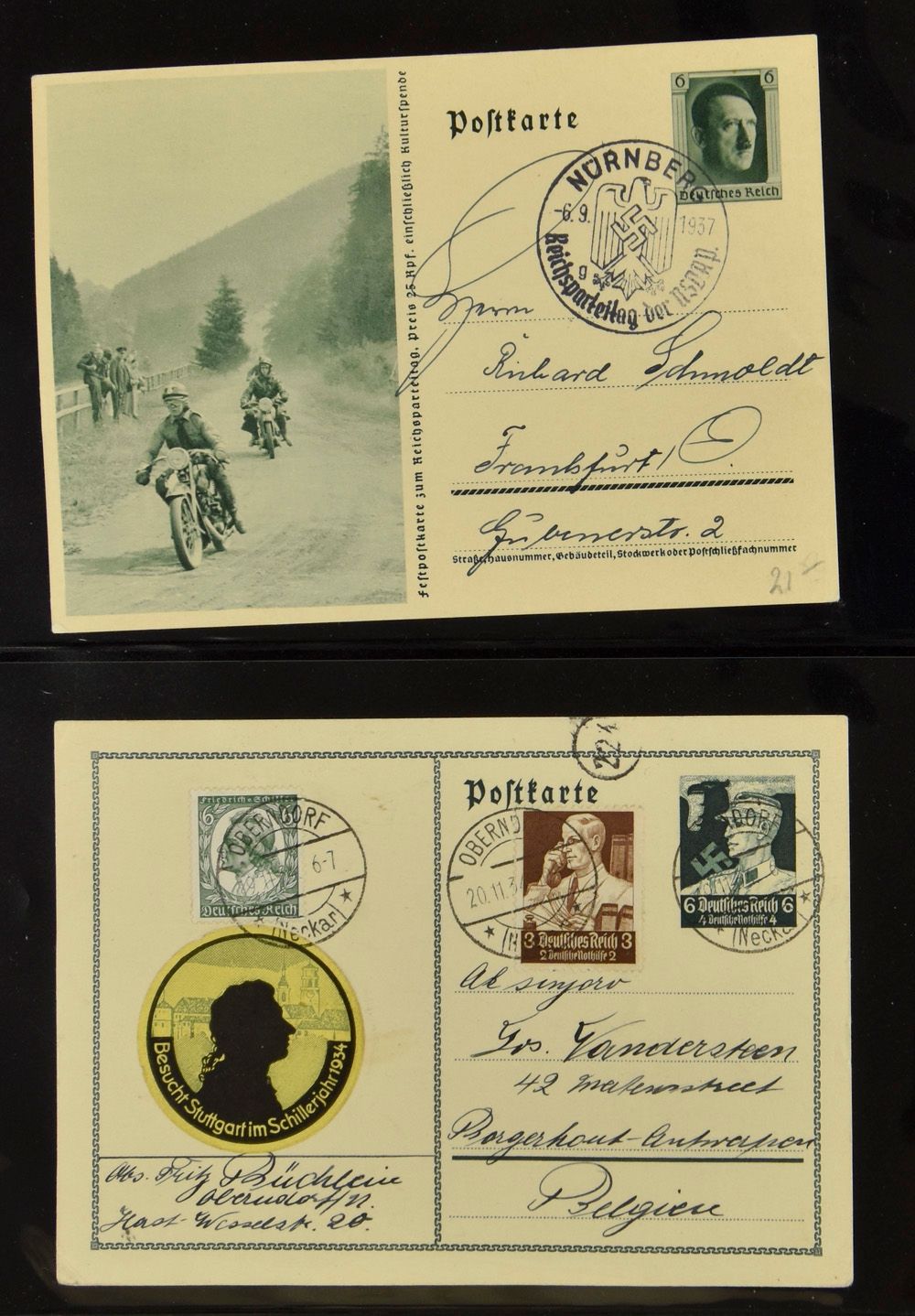 1915/1945, over 50 postal items in album, with many W.O.II, vf/f/to be checked.