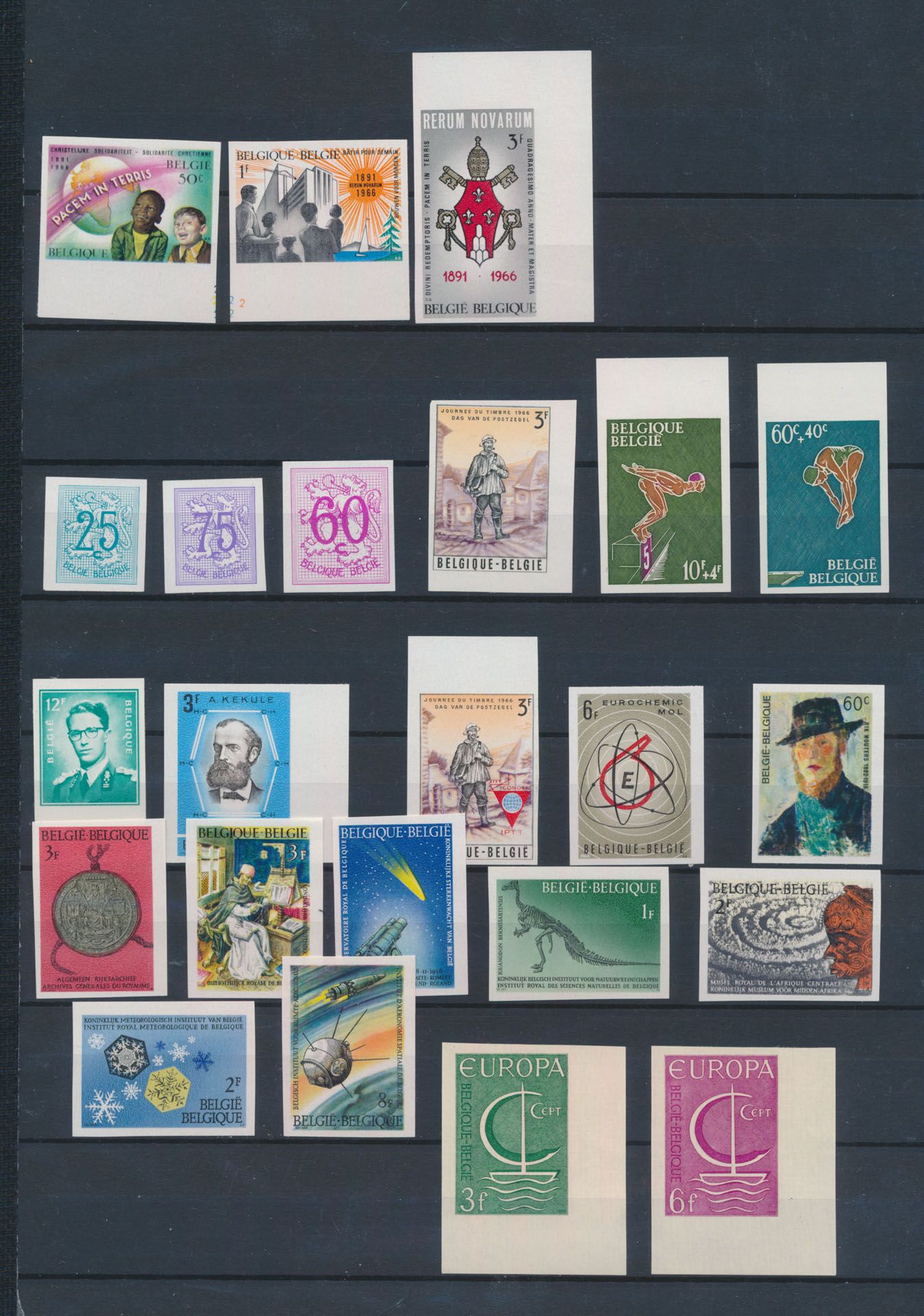 1966 1965 'Volledig, ongetand' (zonder blokken) zm (OBP €970)